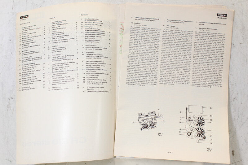 Uher CR210 Stereo Cassette Recorder Service Manual