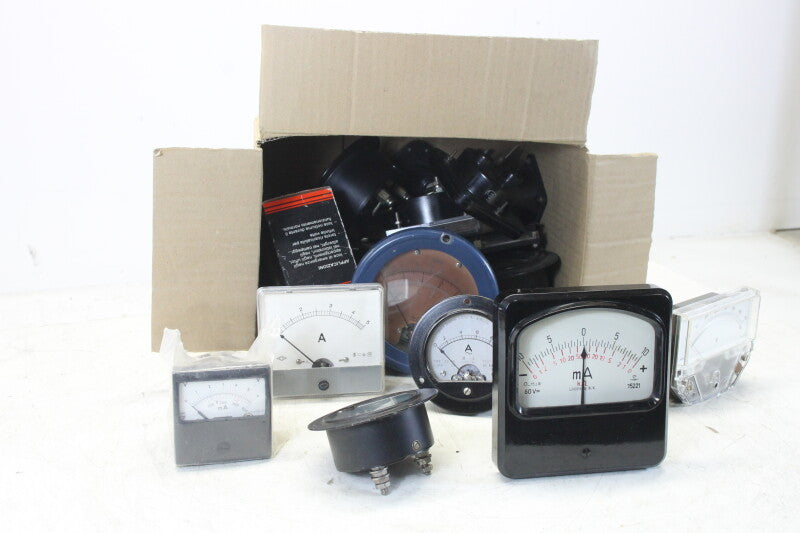 Unknown Lot of Volt, Ampere, VU, AC/DC Meters.