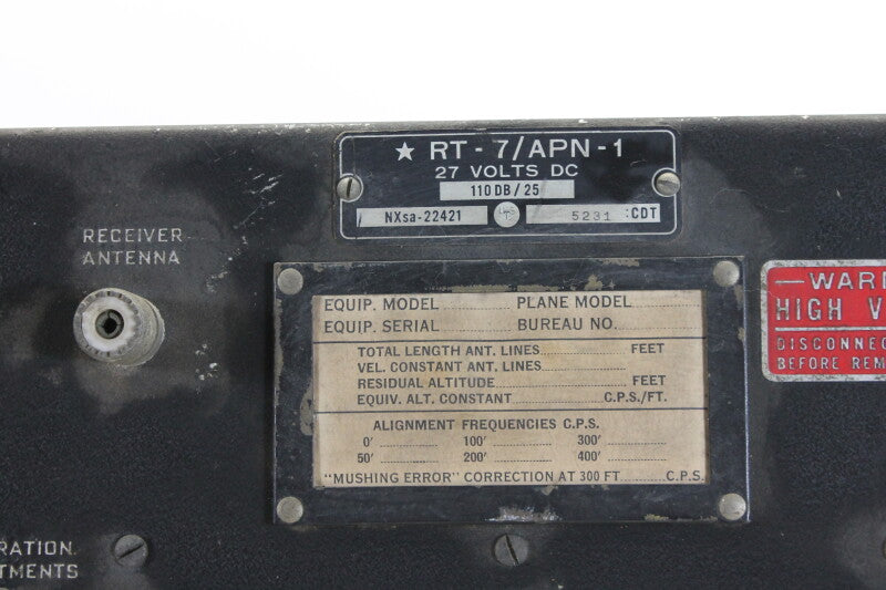Unknown RT- 7 / APN-1 - Frequency-Modulated Altimeter