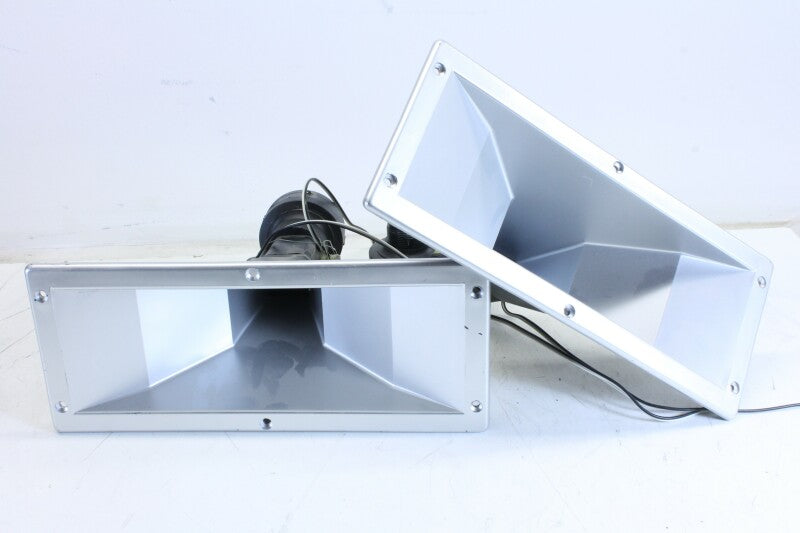 Unknown Set 10x4 inch Silver Horn With Piezo Driver And Led light inside (NOS)