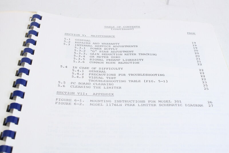Urei 1176 LN operating instructions