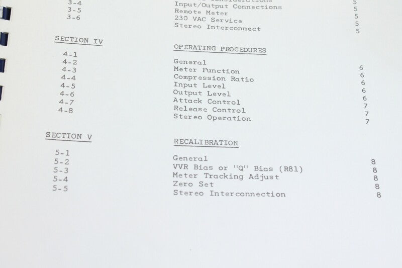 Urei 1176 LN operating instructions (No.4)