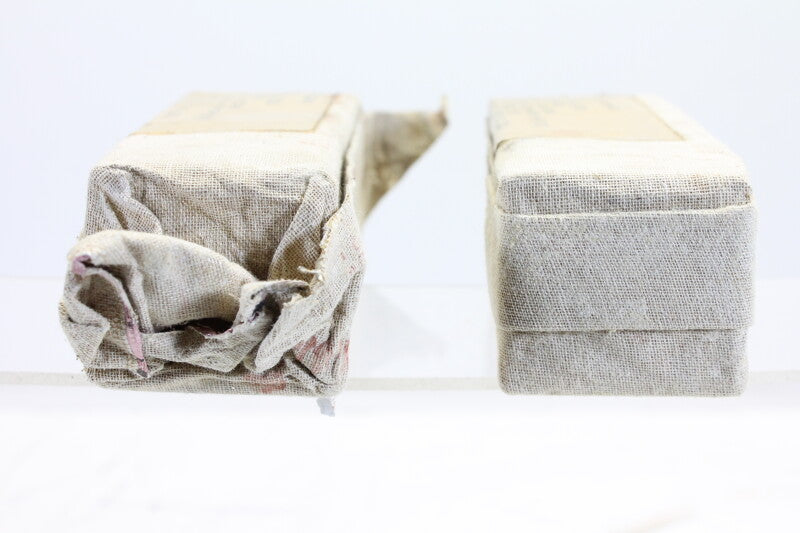 Western Electric Pair of D 162860 Cond 2 MF 600V DC Oil Cap New Old Stock 1952 (Burlap Wrapping)