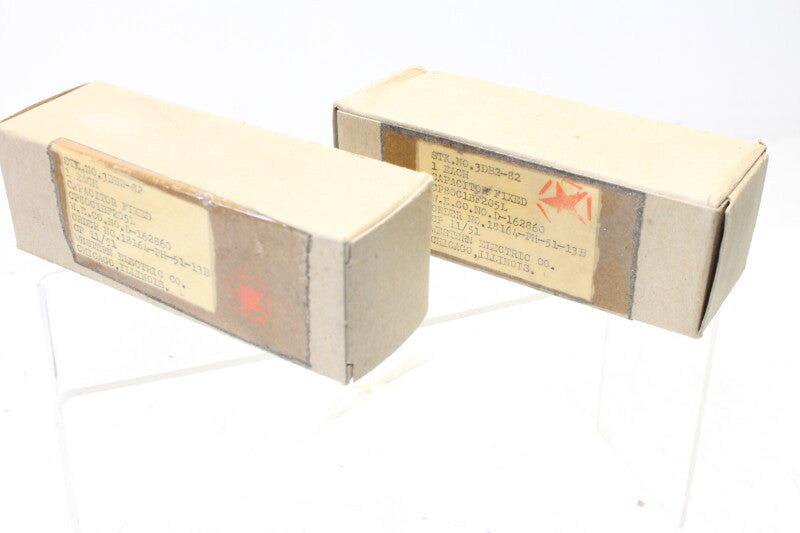 Western Electric Pair of D 162860 Cond 2 MF 600V DC Oil Cap New Old Stock from 1951