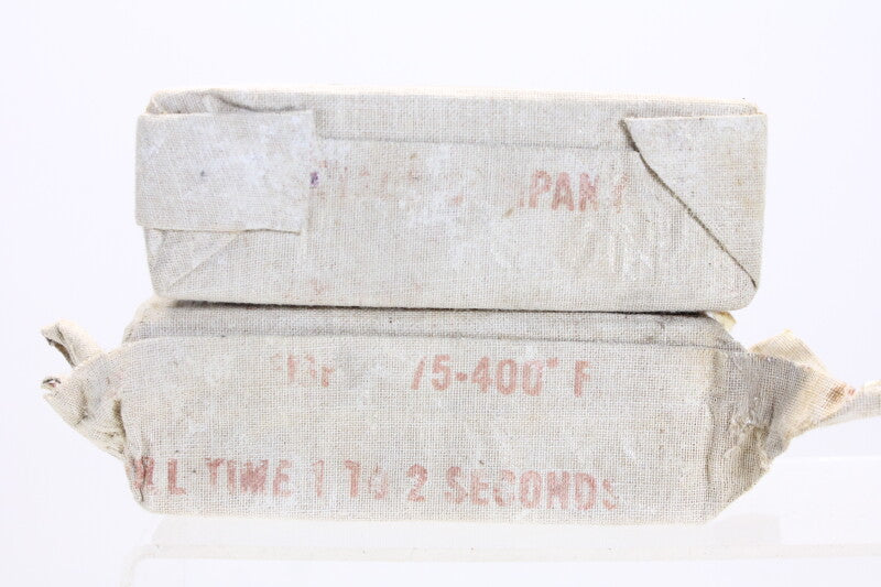Western Electric Pair of D 162860 Cond 2 MF 600V DC Oil Cap New Old Stock 1952 (Burlap Wrapping)