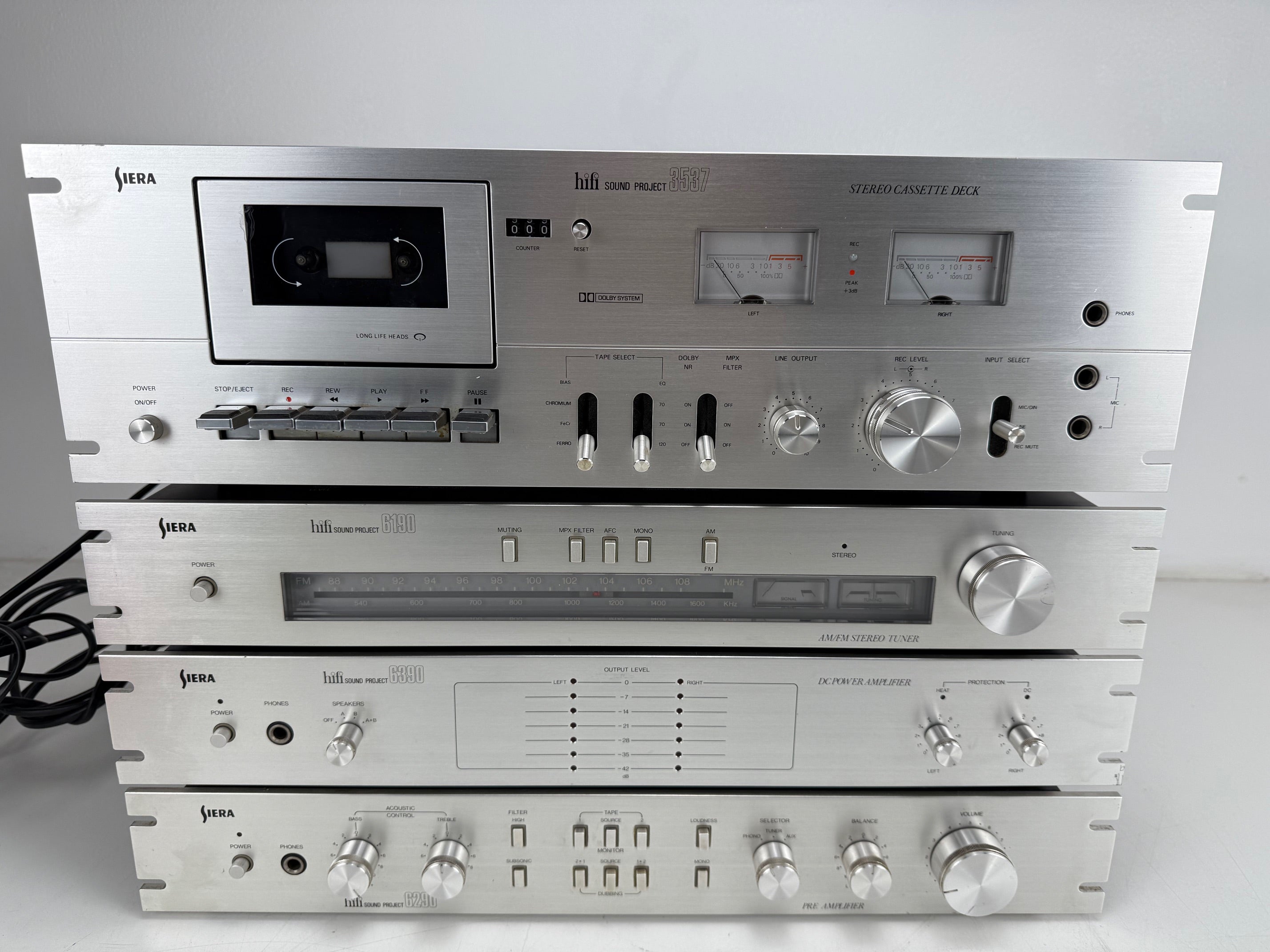 Siera HIFI Sound project Set - 3537 Deck / 6190 Tuner / 6290 Power Amp/ 6390 Pre Amp