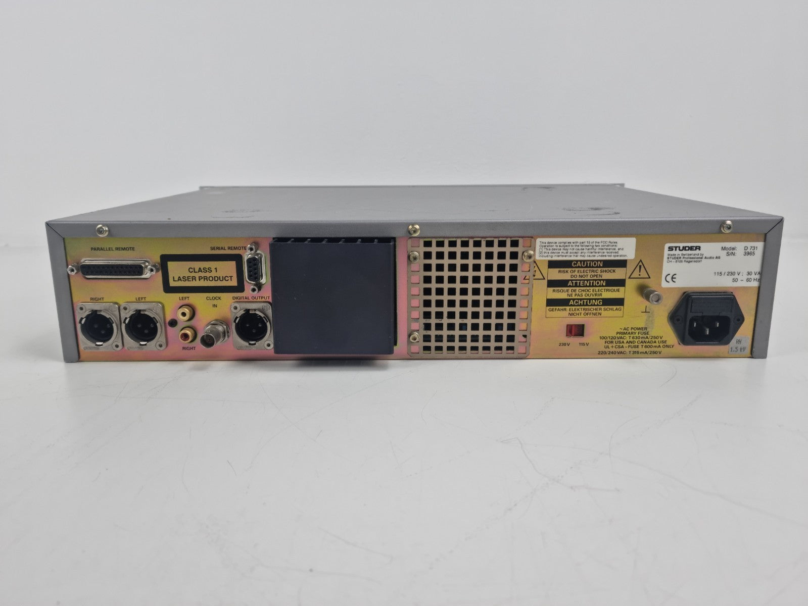 Studer D731 CD Player -  CDS Series - TDA1541A-S1 DAC-  Professional