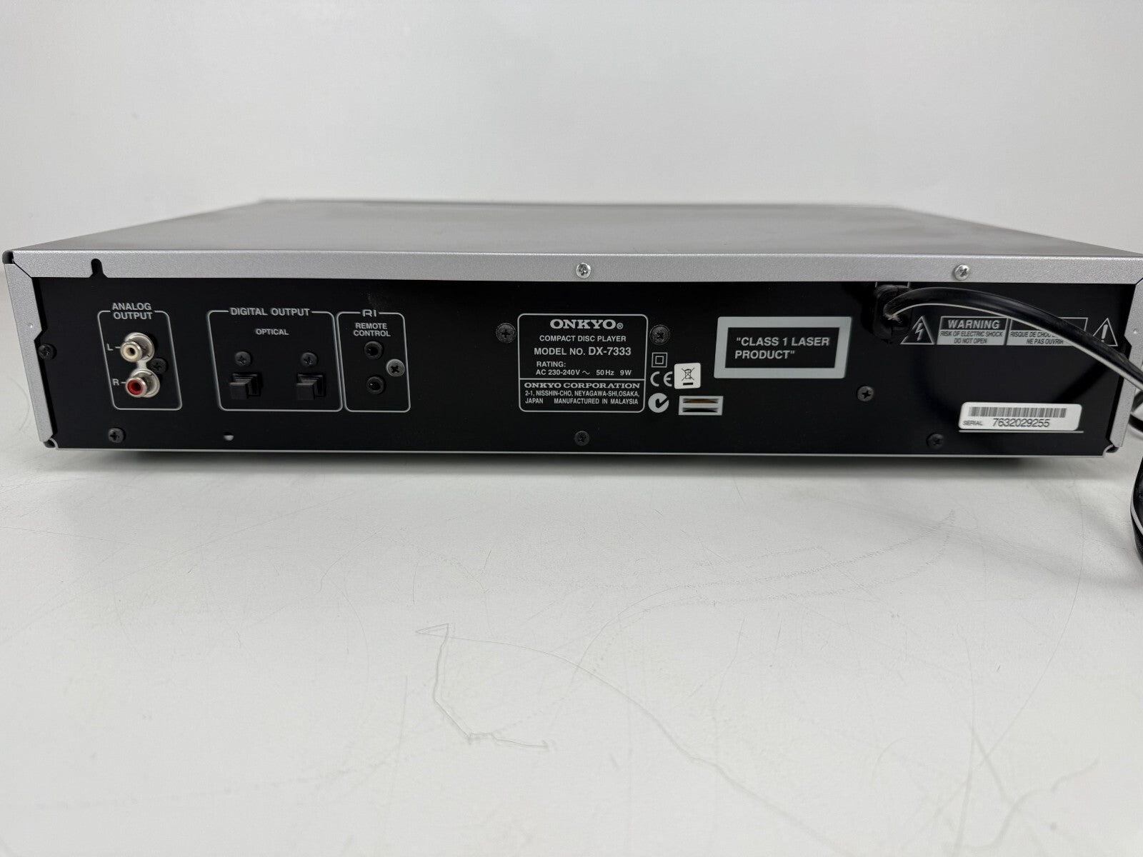 Onkyo DX-7333 Compact Disc Player With Original box - Remote Control - Manuals