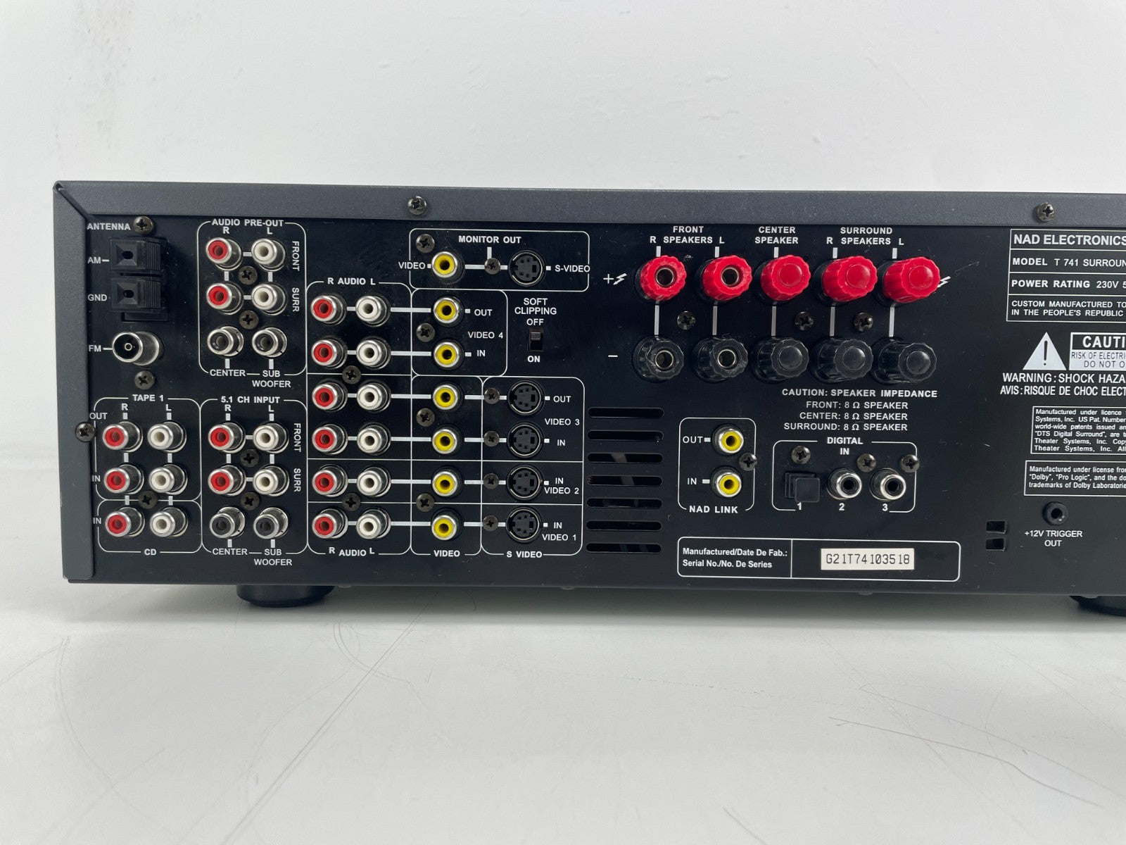 NAD T-741 Surround Receiver – 60 watts per channel into 8Ω