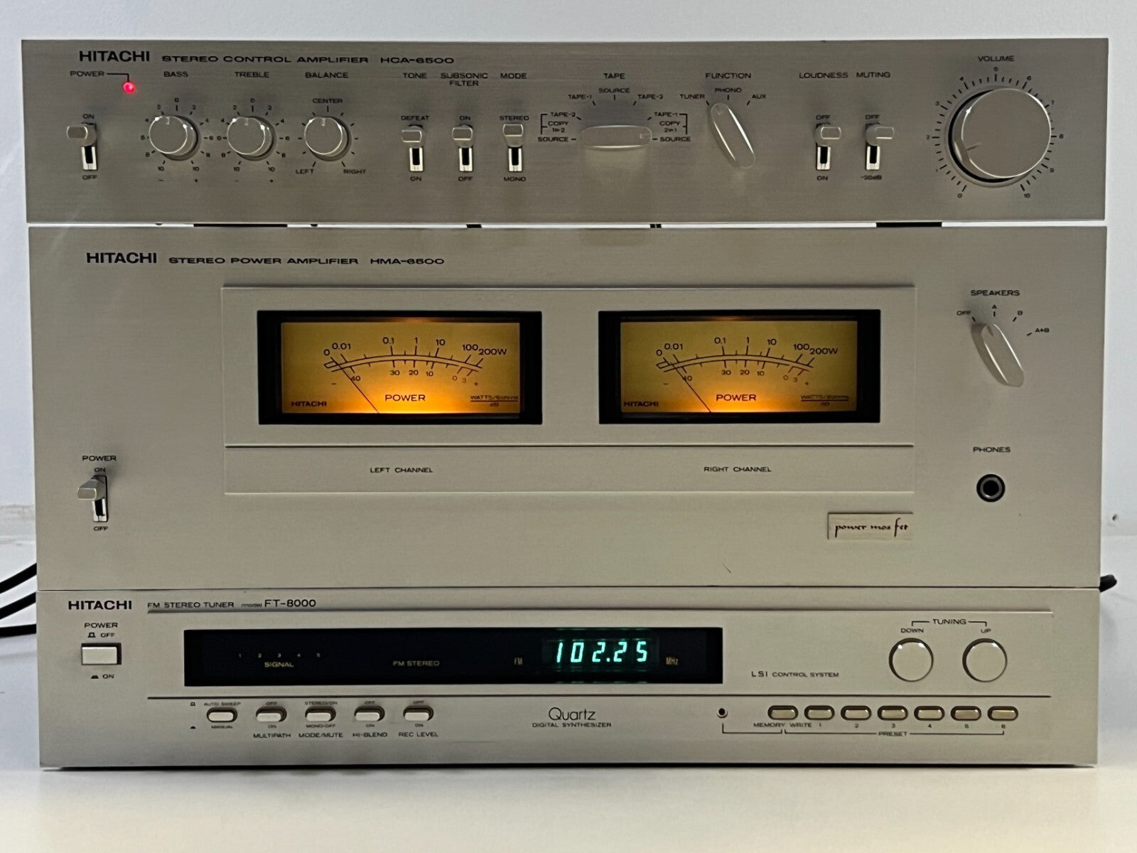 Hitachi HCA-6500 Pre Amplifier - HMA-6500 Power Amplifier - FT-8000 Tuner