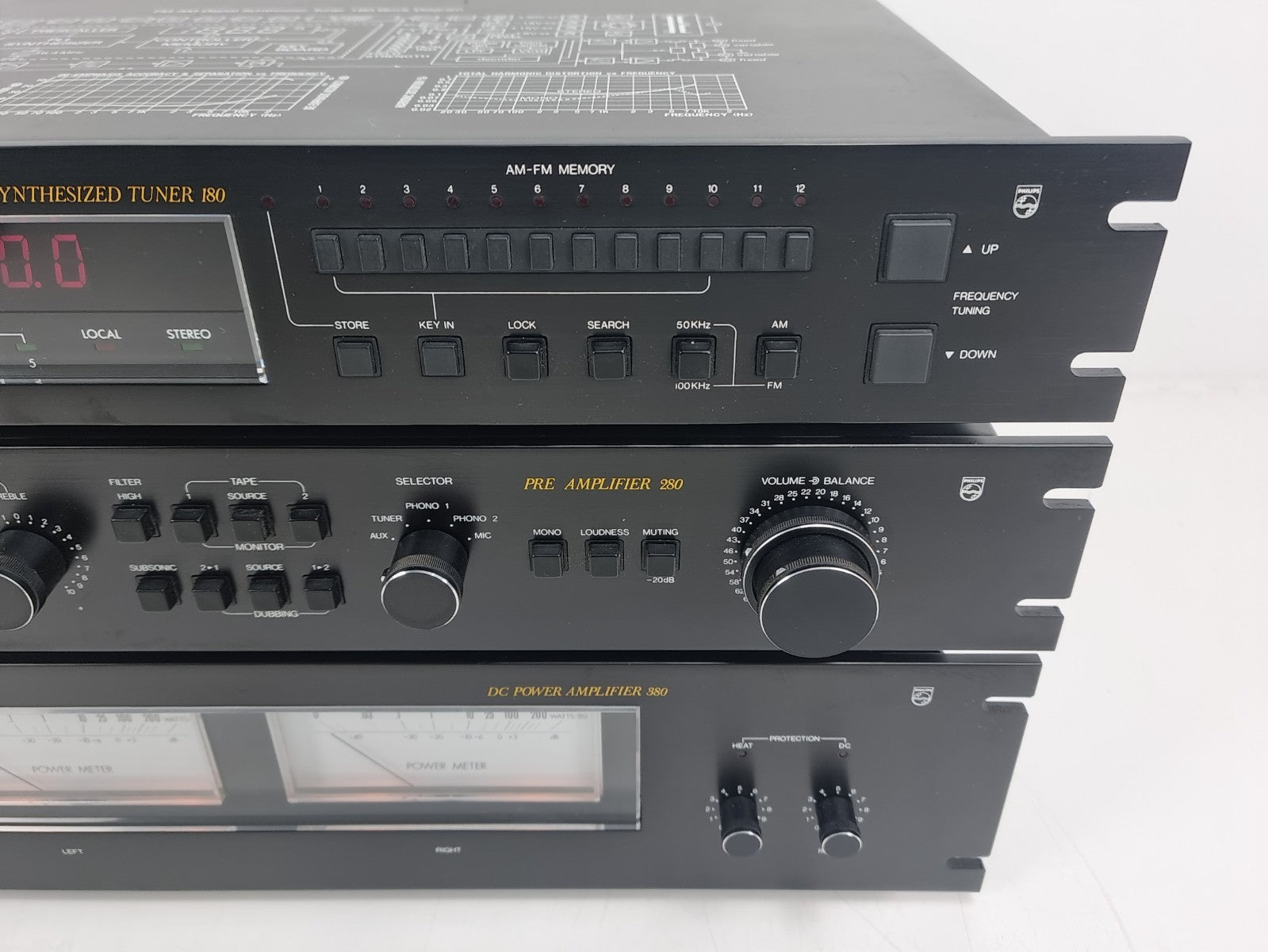 Philips (Black Tulip) 22AH380 Stereo Amp- 22AH180  Tuner-22AH280 Pre Amp- In Box
