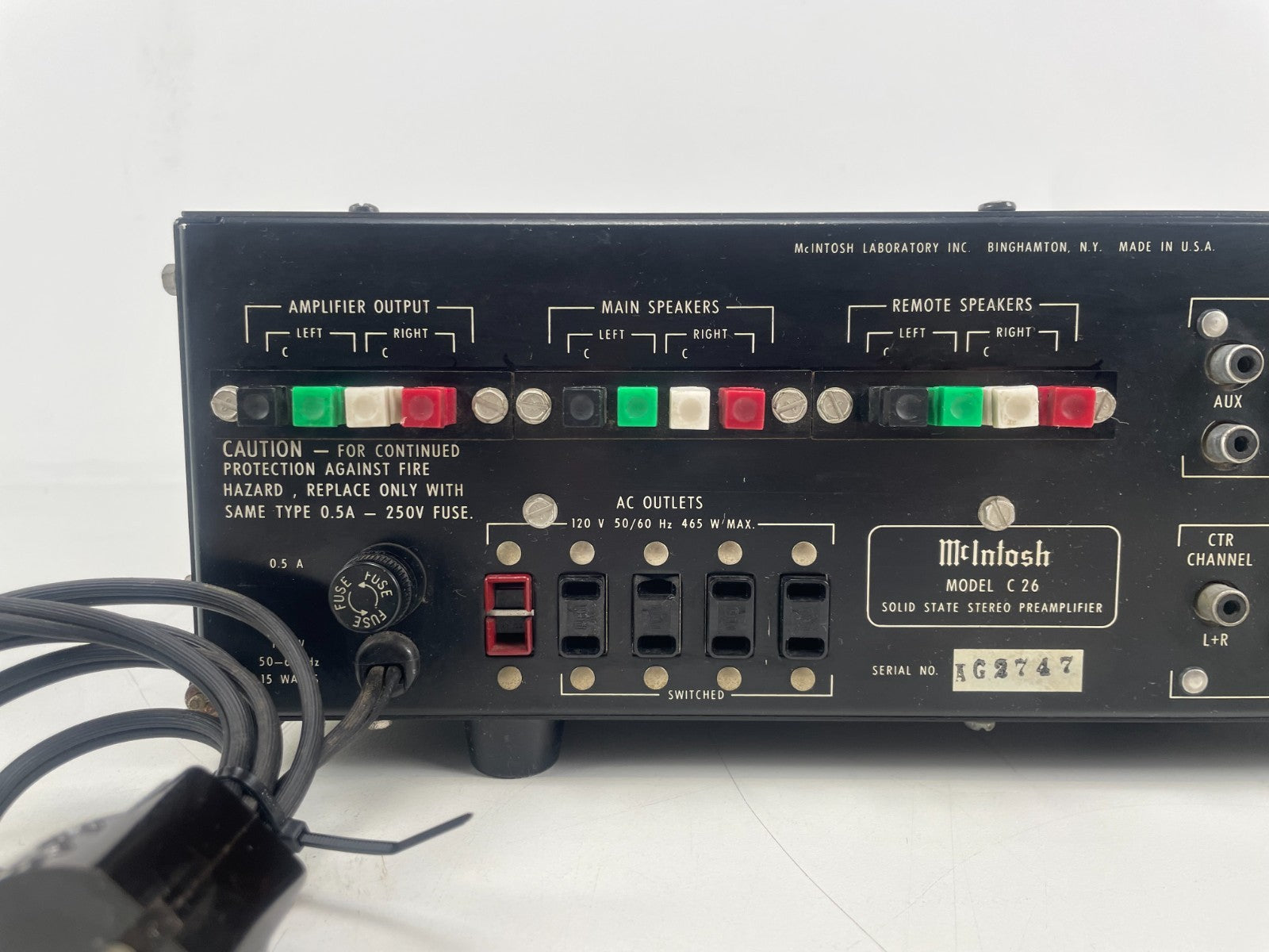 McIntosh C26 Stereo Preamplifier – Fully Serviced Recapped with Nichicons Manual
