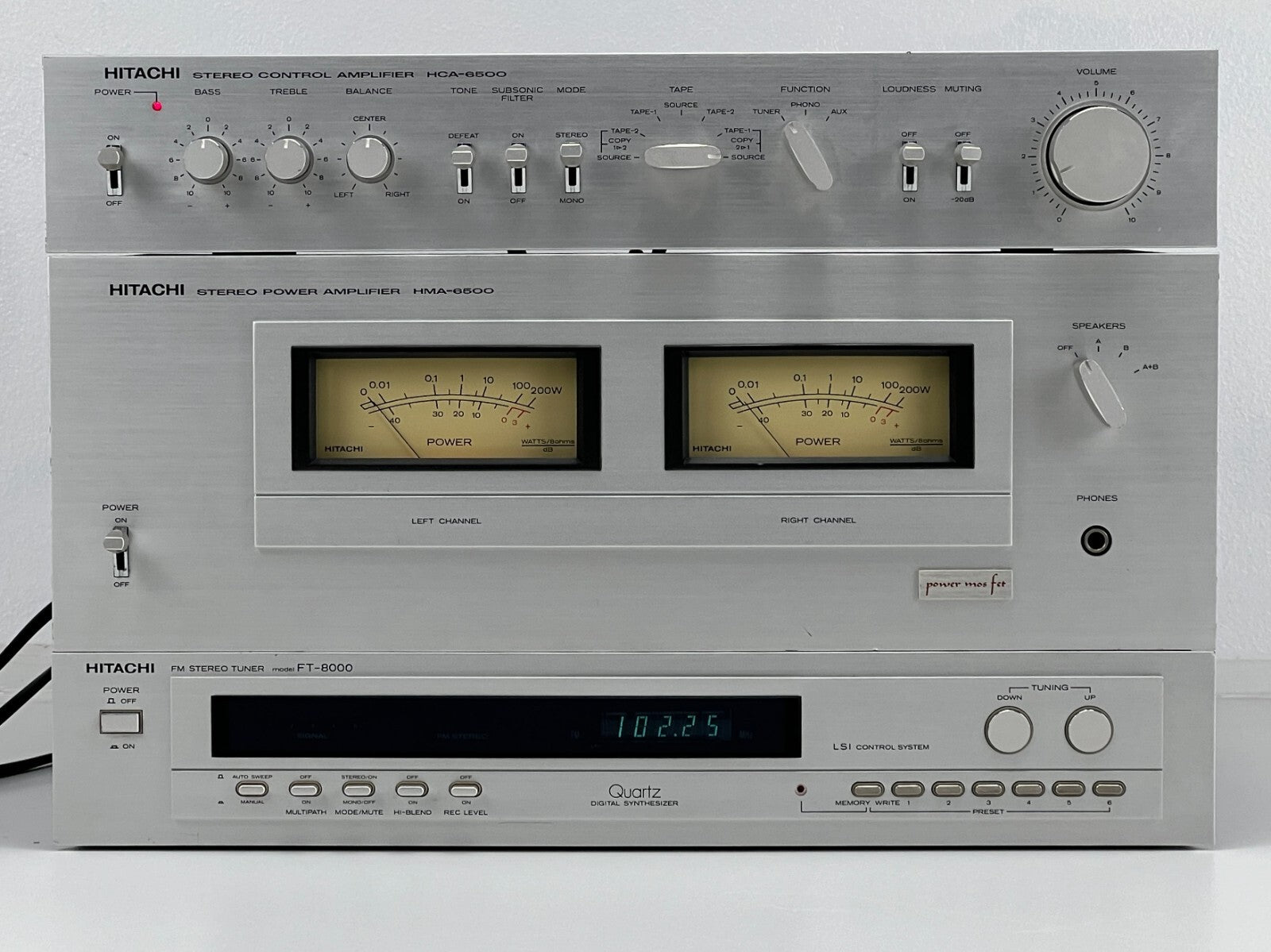 Hitachi HCA-6500 Pre Amplifier - HMA-6500 Power Amplifier - FT-8000 Tuner