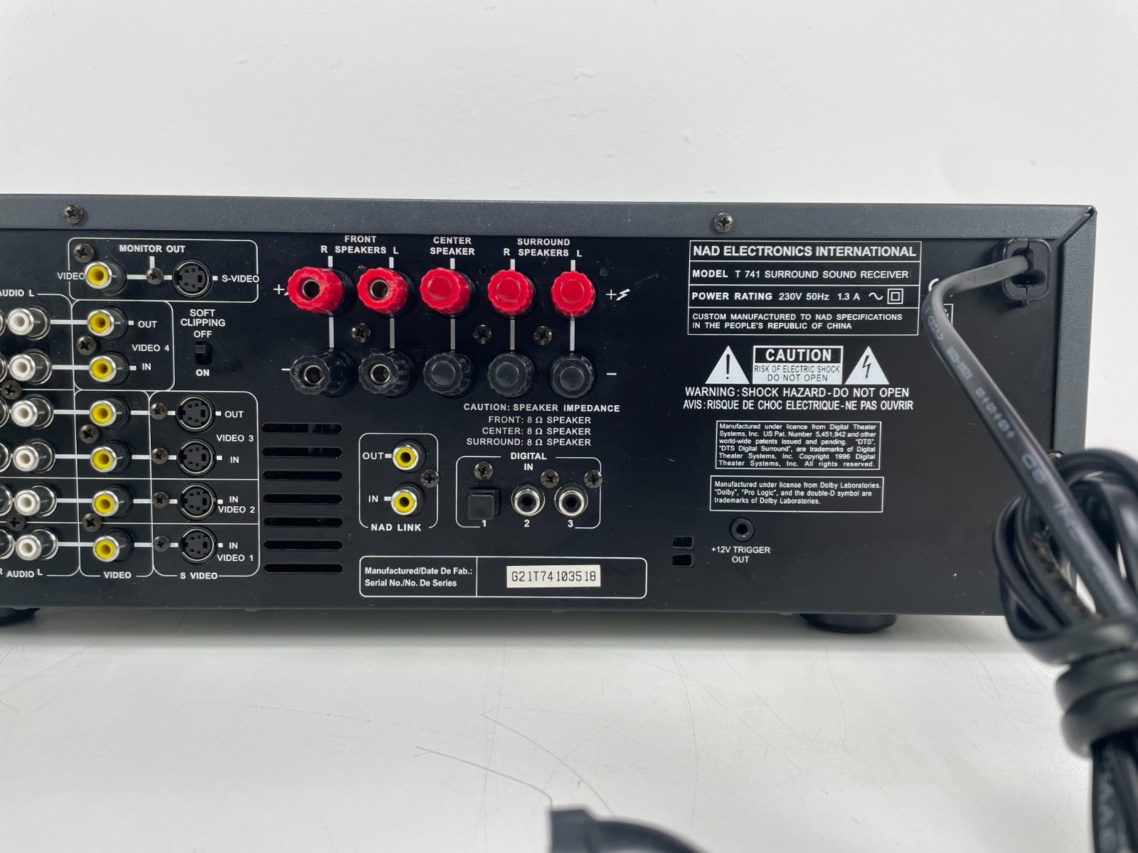 NAD T-741 Surround Receiver – 60 watts per channel into 8Ω