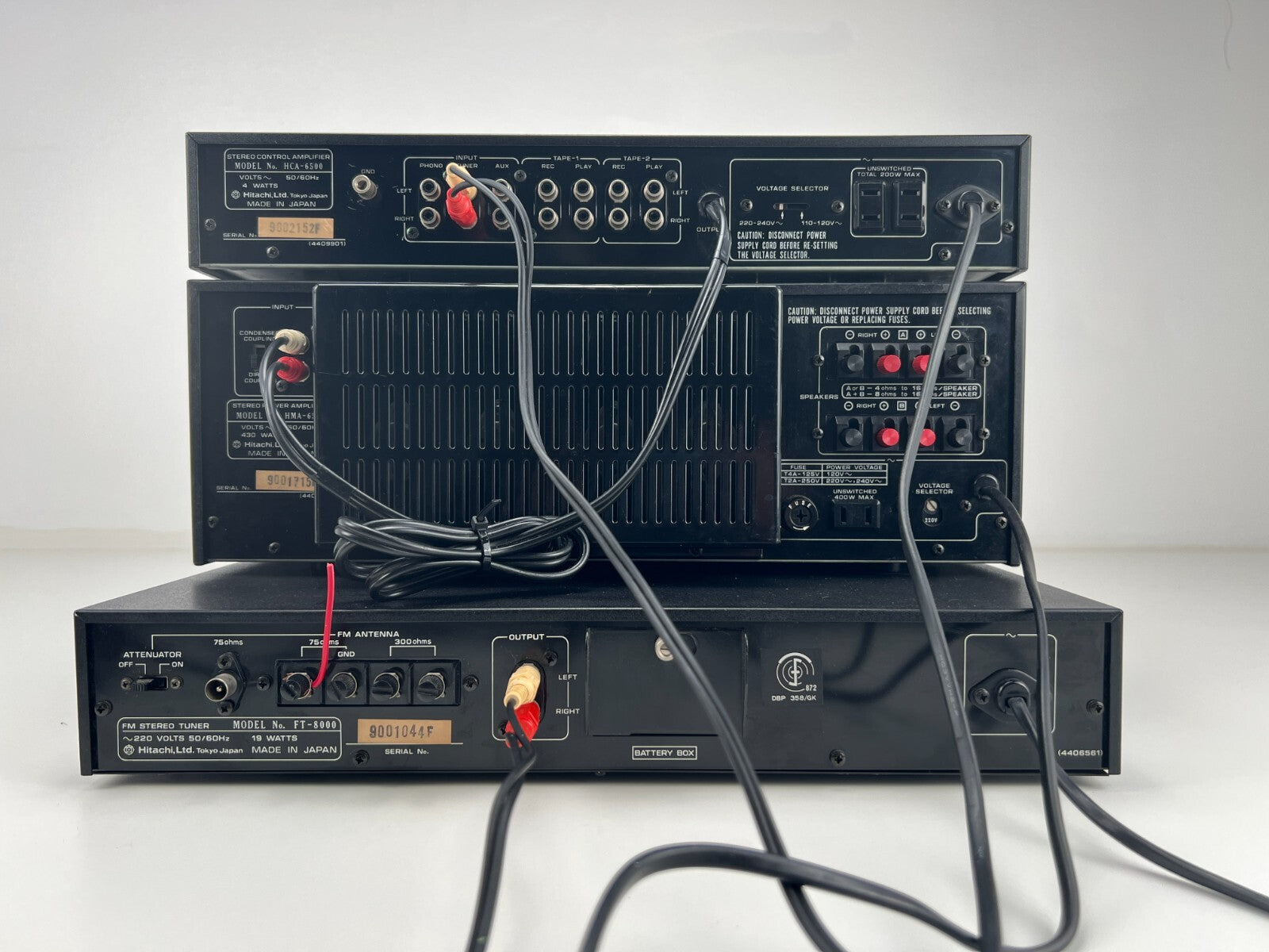 Hitachi HCA-6500 Pre Amplifier - HMA-6500 Power Amplifier - FT-8000 Tuner