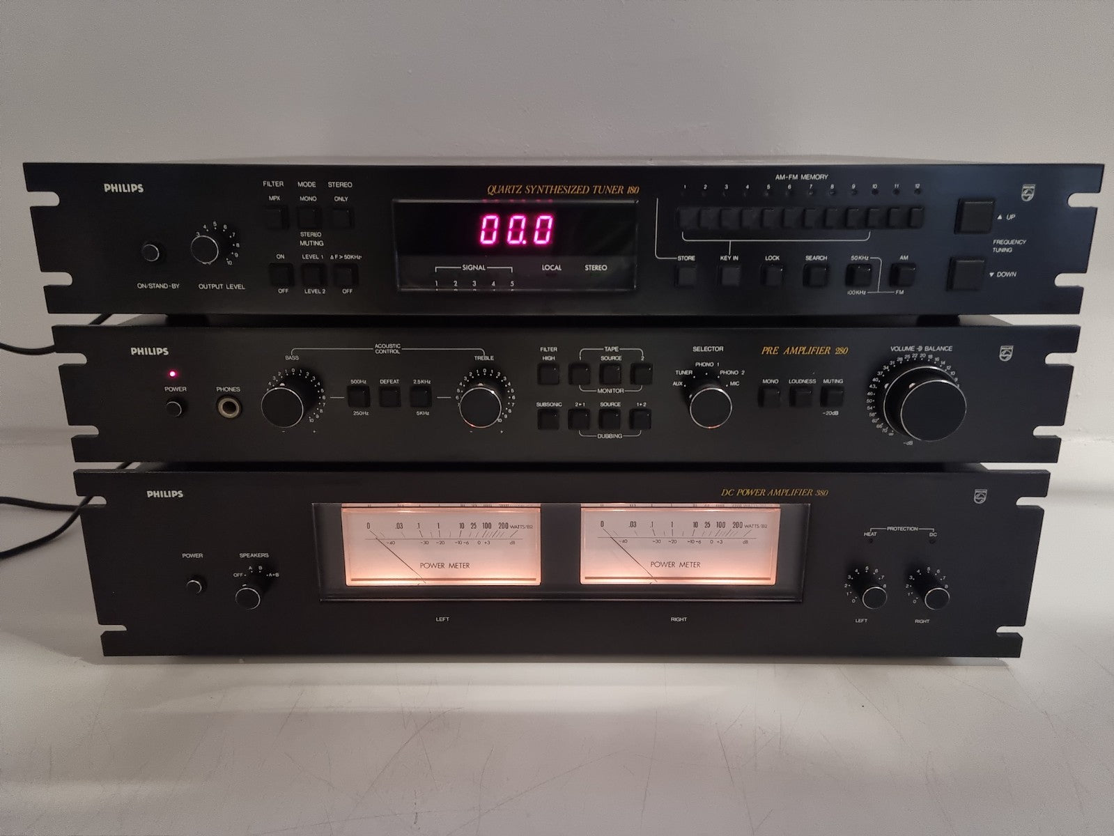Philips (Black Tulip) 22AH380 Stereo Amp- 22AH180  Tuner-22AH280 Pre Amp- In Box