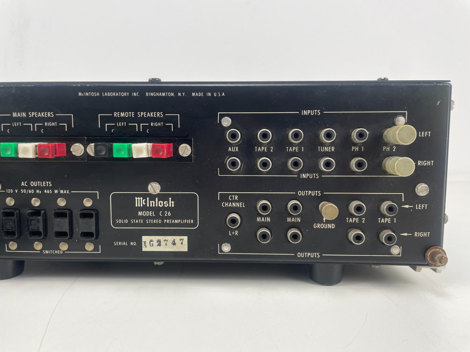 McIntosh C26 Stereo Preamplifier – Fully Serviced Recapped with Nichicons Manual