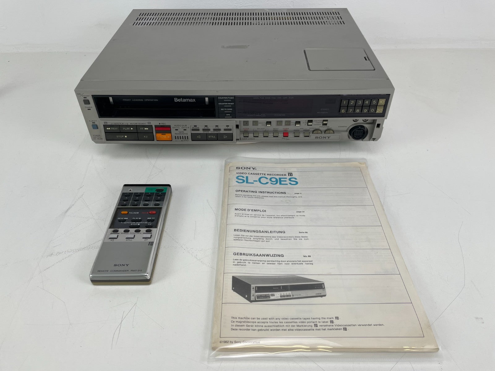 Sony Betamax SL-C9 ES – Onderhoud uitgevoerd – Afstandsbediening + Handleiding - Condensatoren vervangen