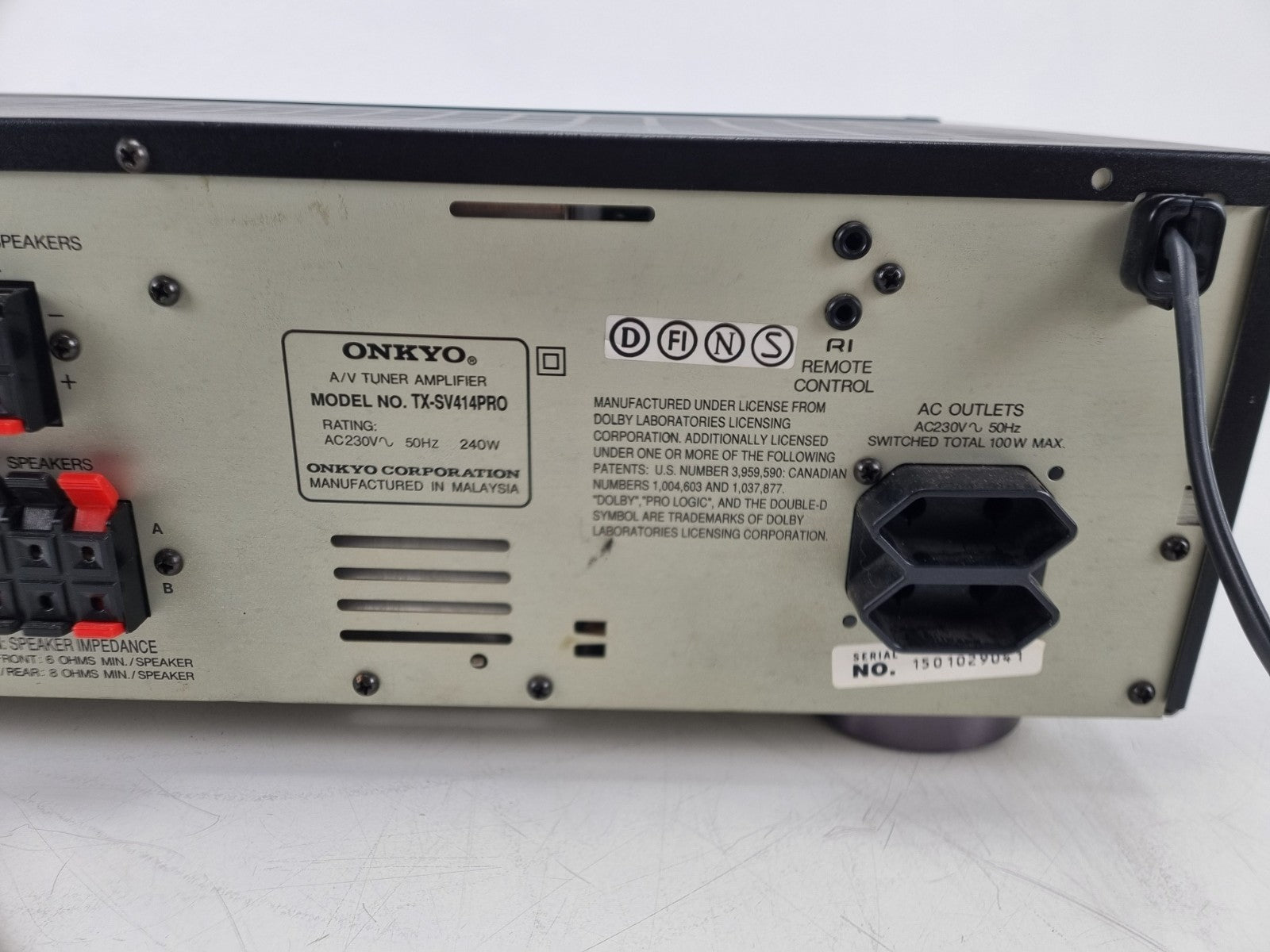 Sony STR-AV220 - FM Stereo/FM-AM Receiver