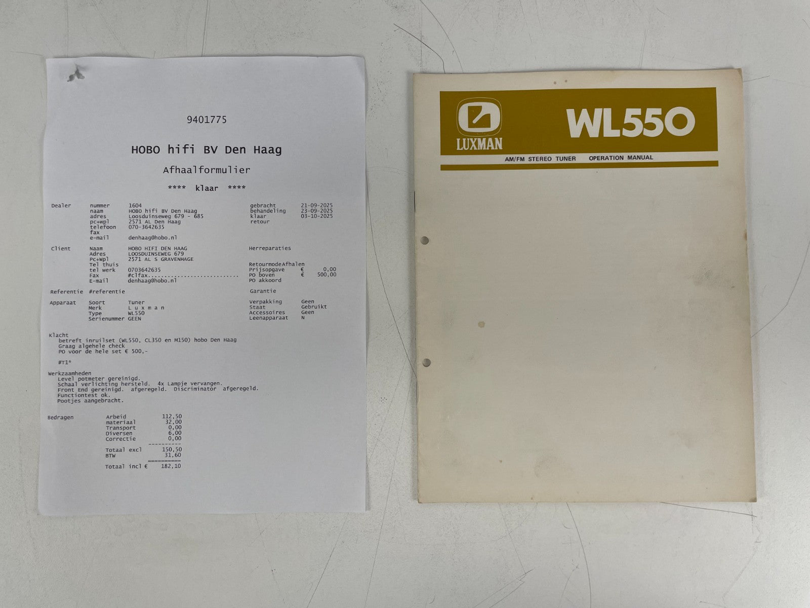 Luxman WL-550 Tuner – Serviced – US Plug / 220V – With Manual