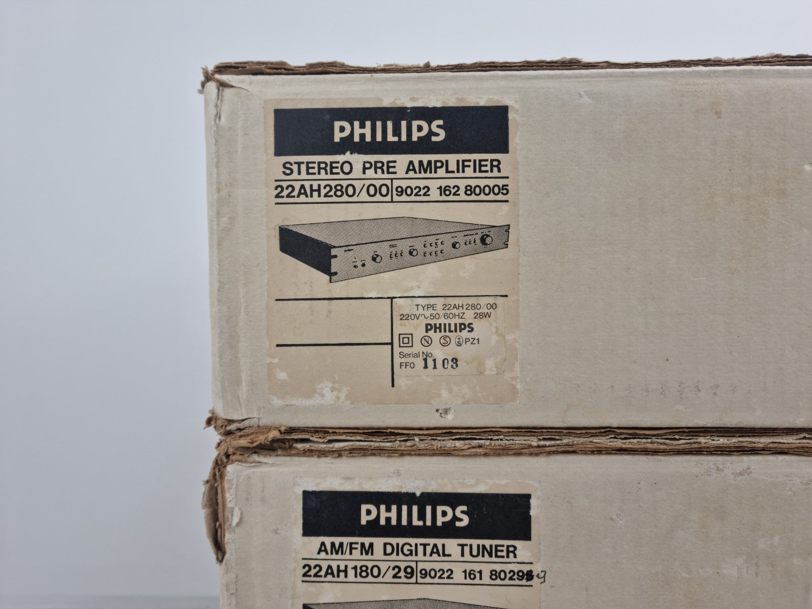 Philips (Black Tulip) 22AH380 Stereo Amp- 22AH180  Tuner-22AH280 Pre Amp- In Box