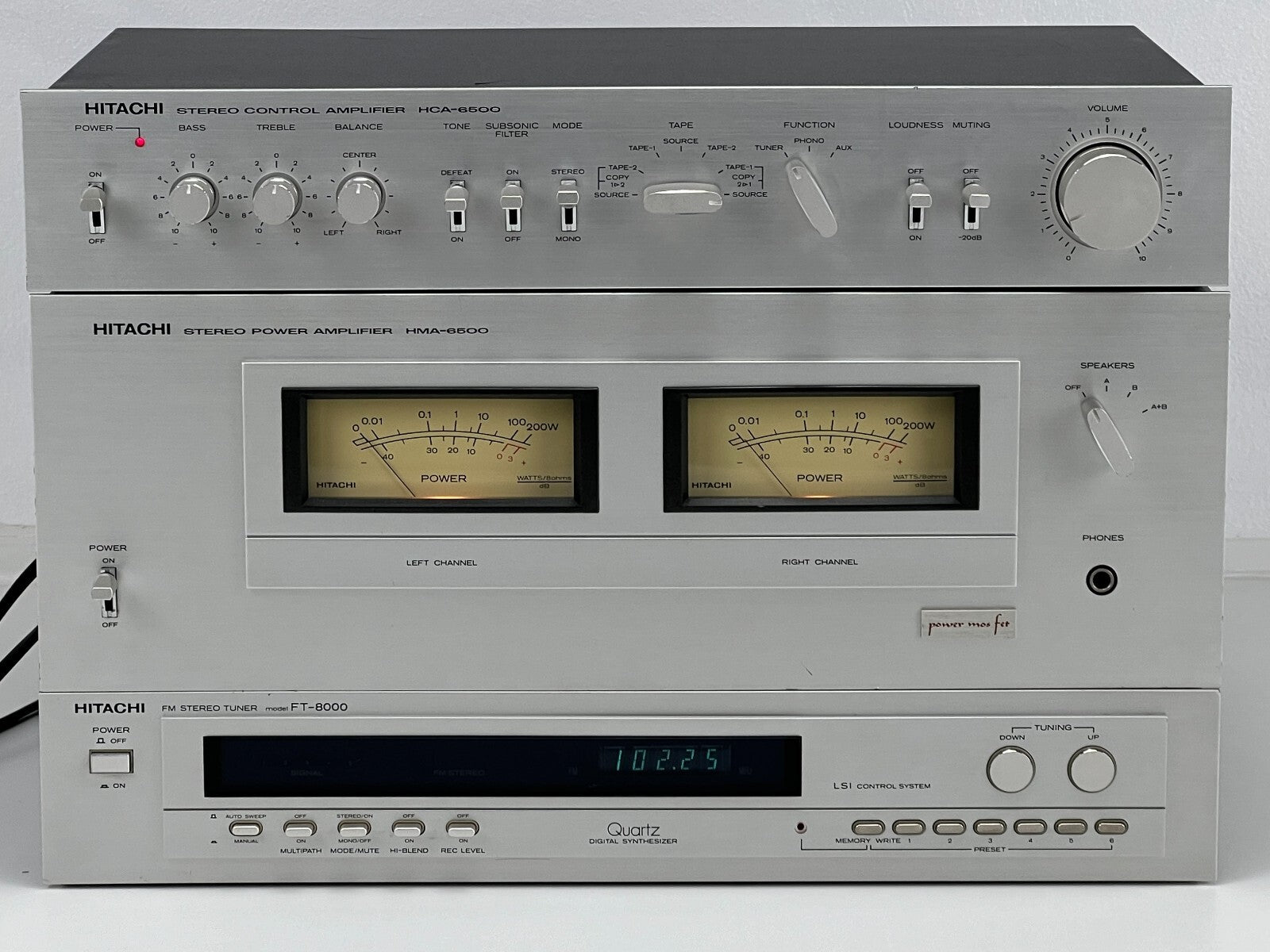 Hitachi HCA-6500 Pre Amplifier - HMA-6500 Power Amplifier - FT-8000 Tuner