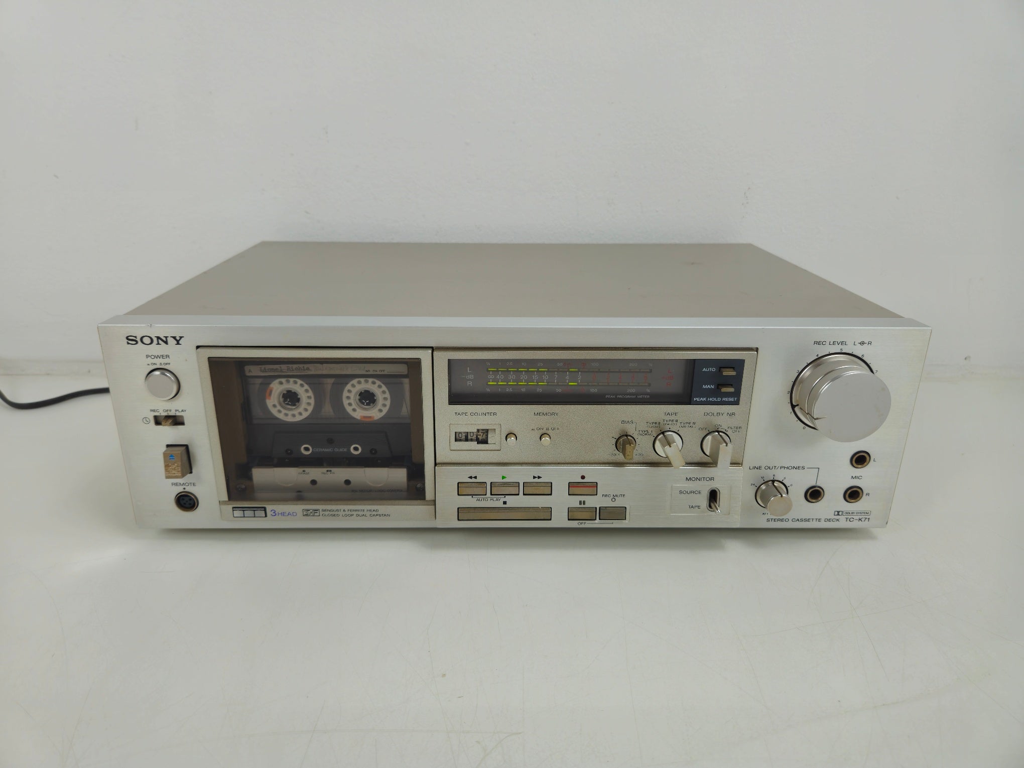 Sony - TC-K71 - Stereo 3 Head Cassette Deck