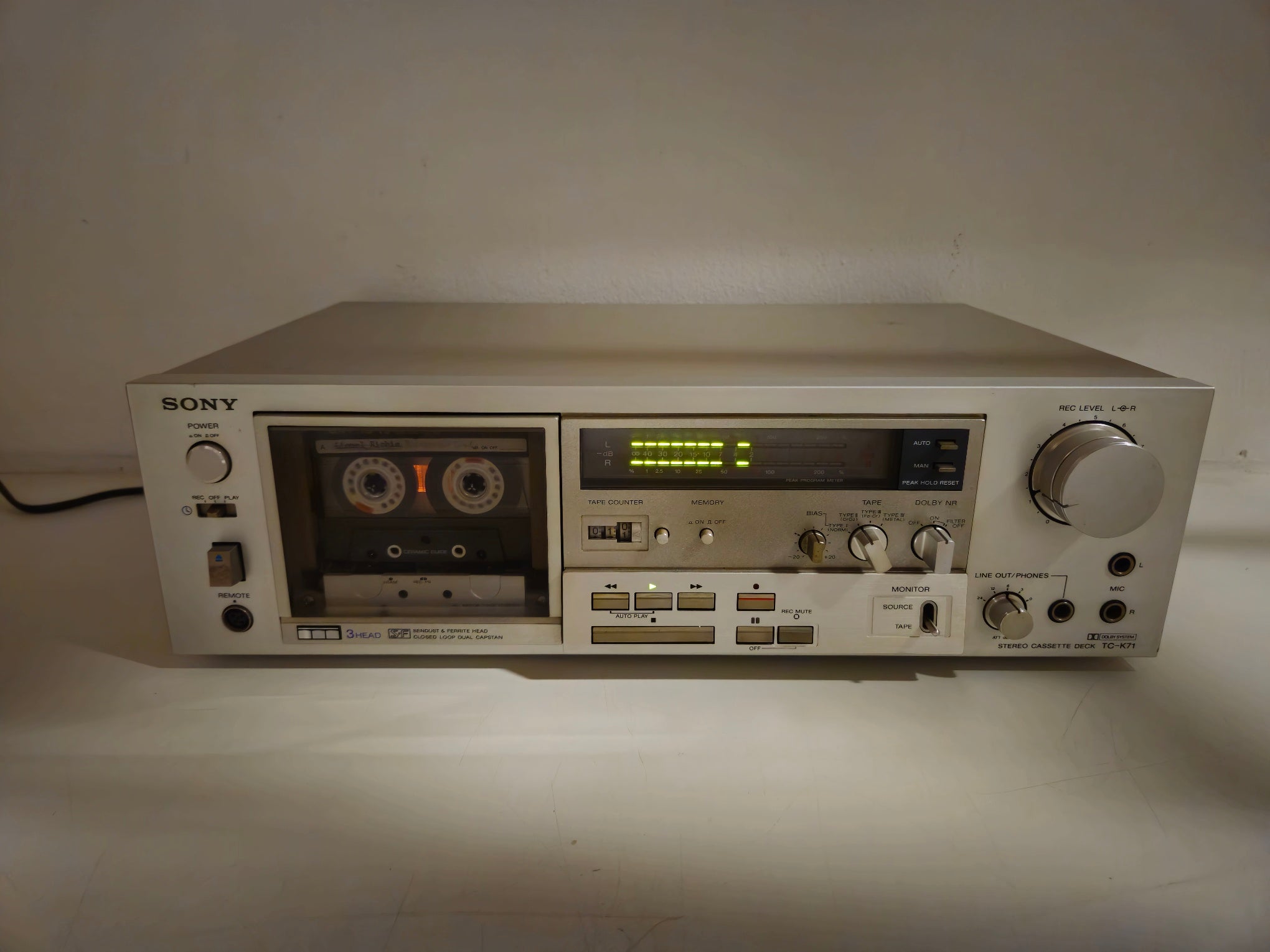 Sony - TC-K71 - Stereo 3 Head Cassette Deck
