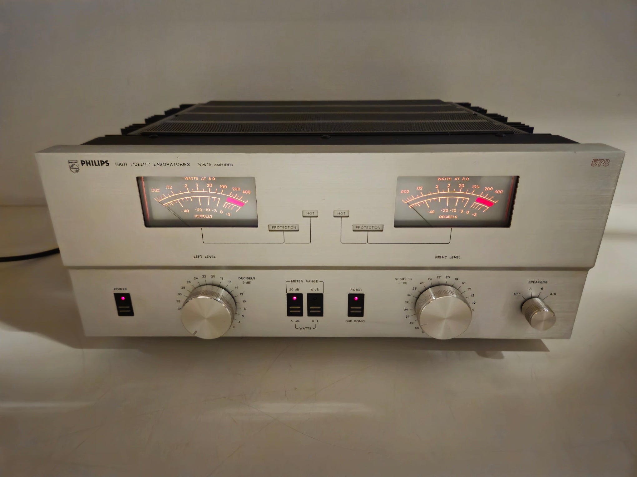 Philips - 578 - Stereo Power Amplifier - Serviced/Recapped With Nichicons