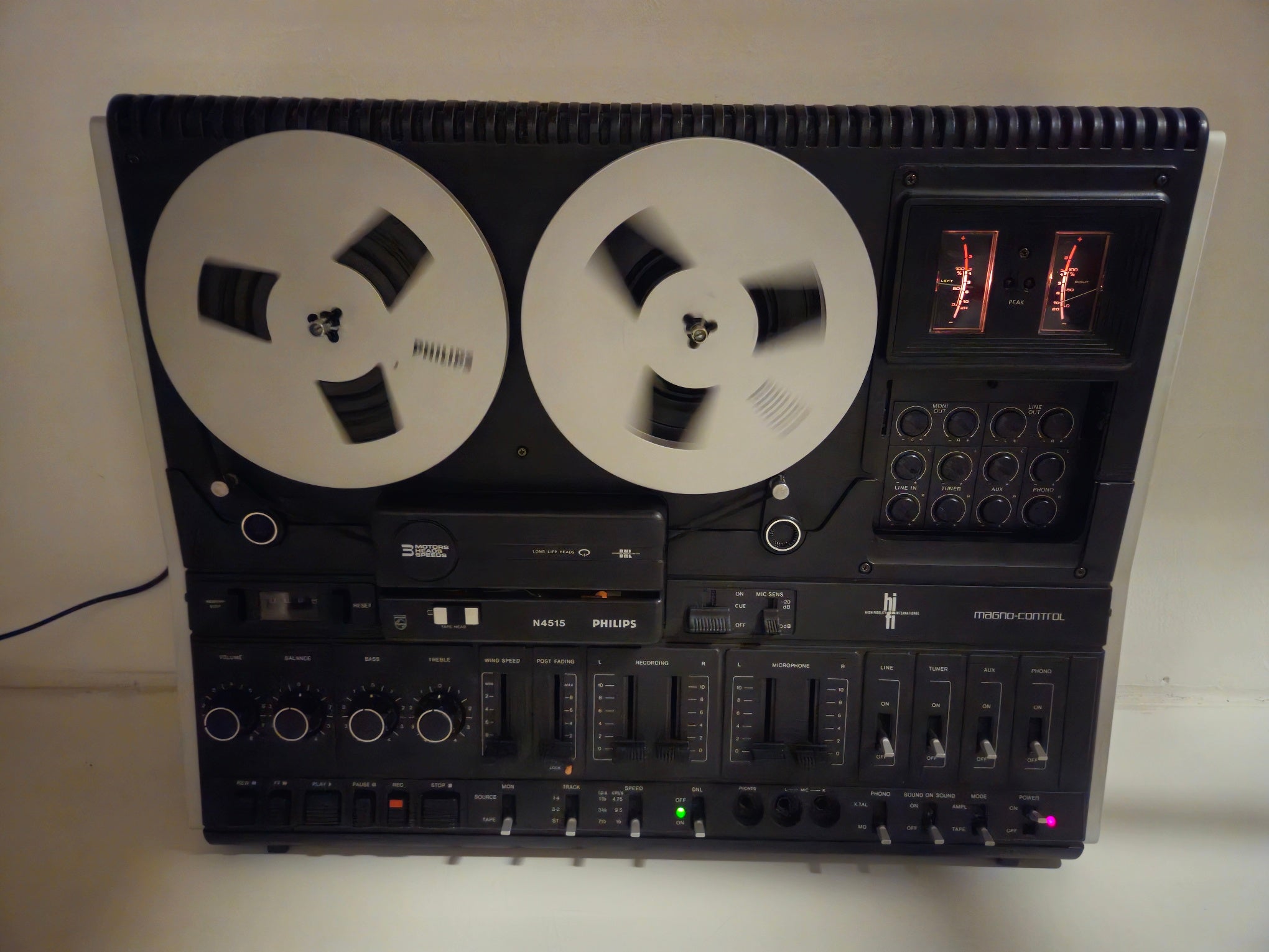 Philips N4515 Stereo Tape Deck - Dust cover - New Belts