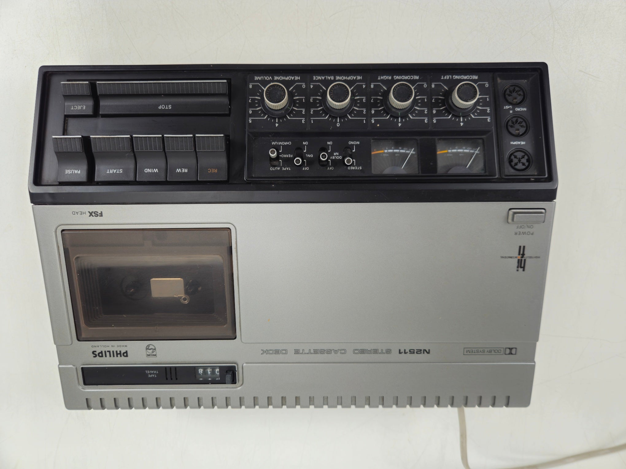 Philips - N2511 - Stereo Cassette Deck - New Belts