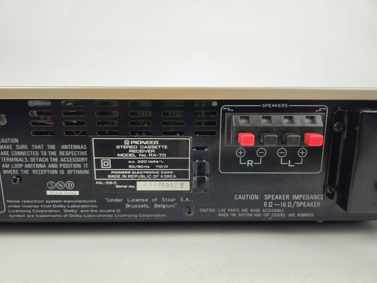 Pioneer - RX-70 - Stereo Cassette Receiver - Serviced (New Belts)