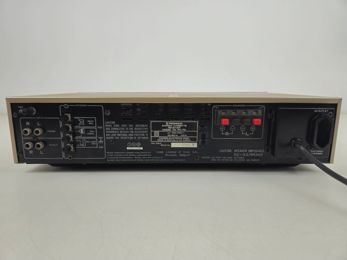 Pioneer - RX-70 - Stereo Cassette Receiver - Serviced (New Belts)