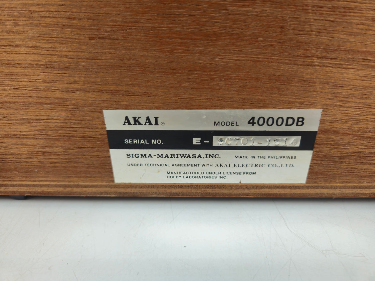 Akai - 4000 DS - Stereo Reel to Reel Tape Recorder - Dustcover