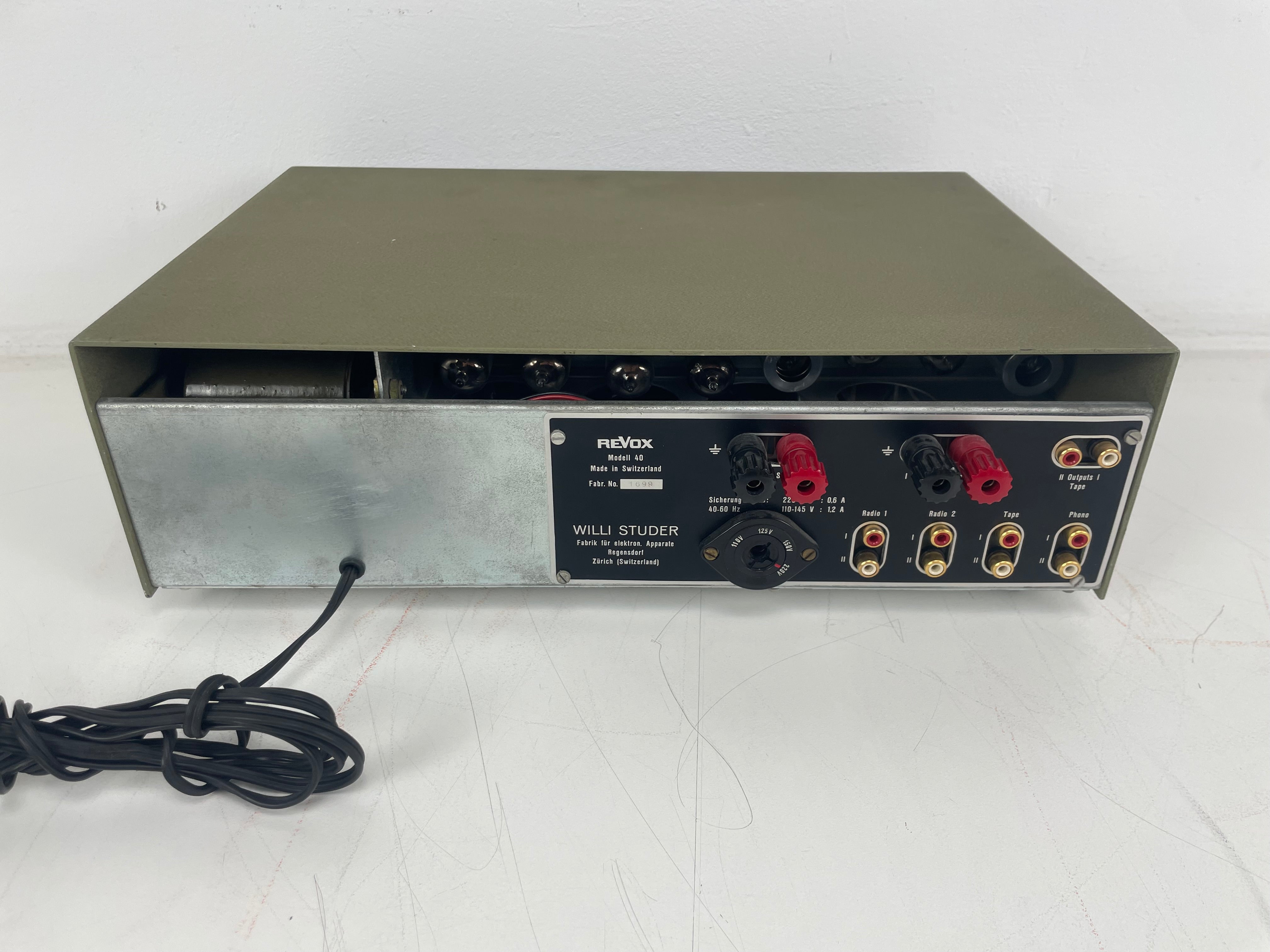 Revox - Modell 40 - Stereo Tube Amplifier - Serviced (Fuse Installed)