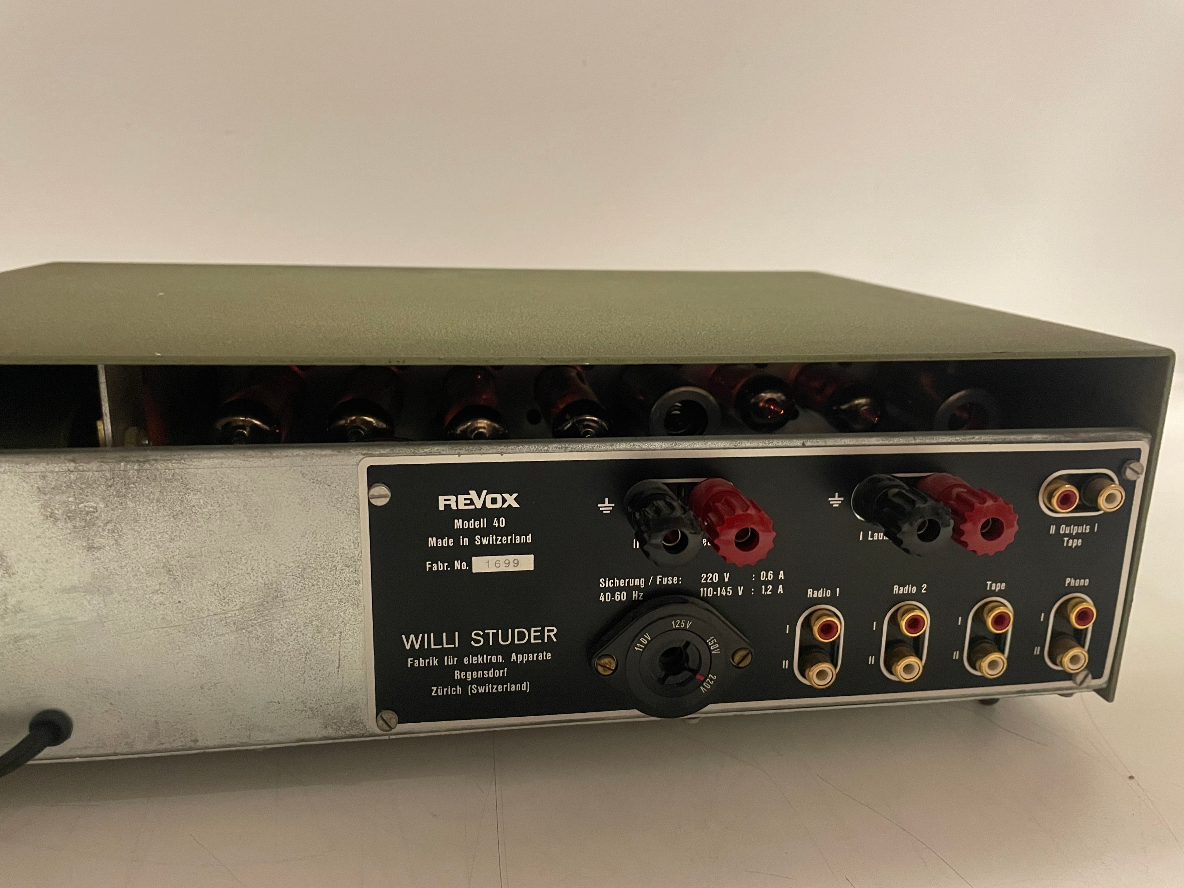 Revox - Modell 40 - Stereo Tube Amplifier - Serviced (Fuse Installed)