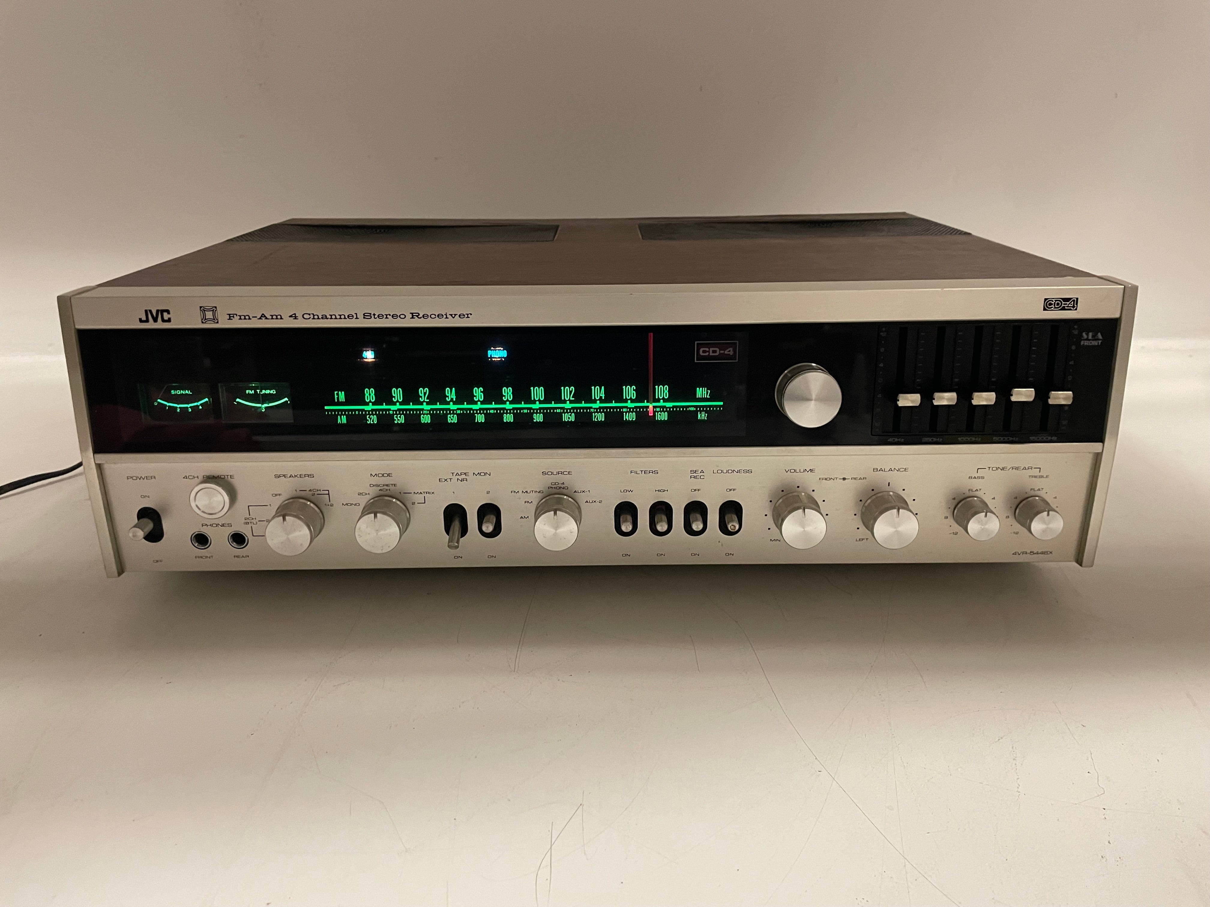 JVC - 4VR-54 4 6X - CD-4 Quadraphonic - 4 Channel Stereo Receiver - Serviced (Repaired)