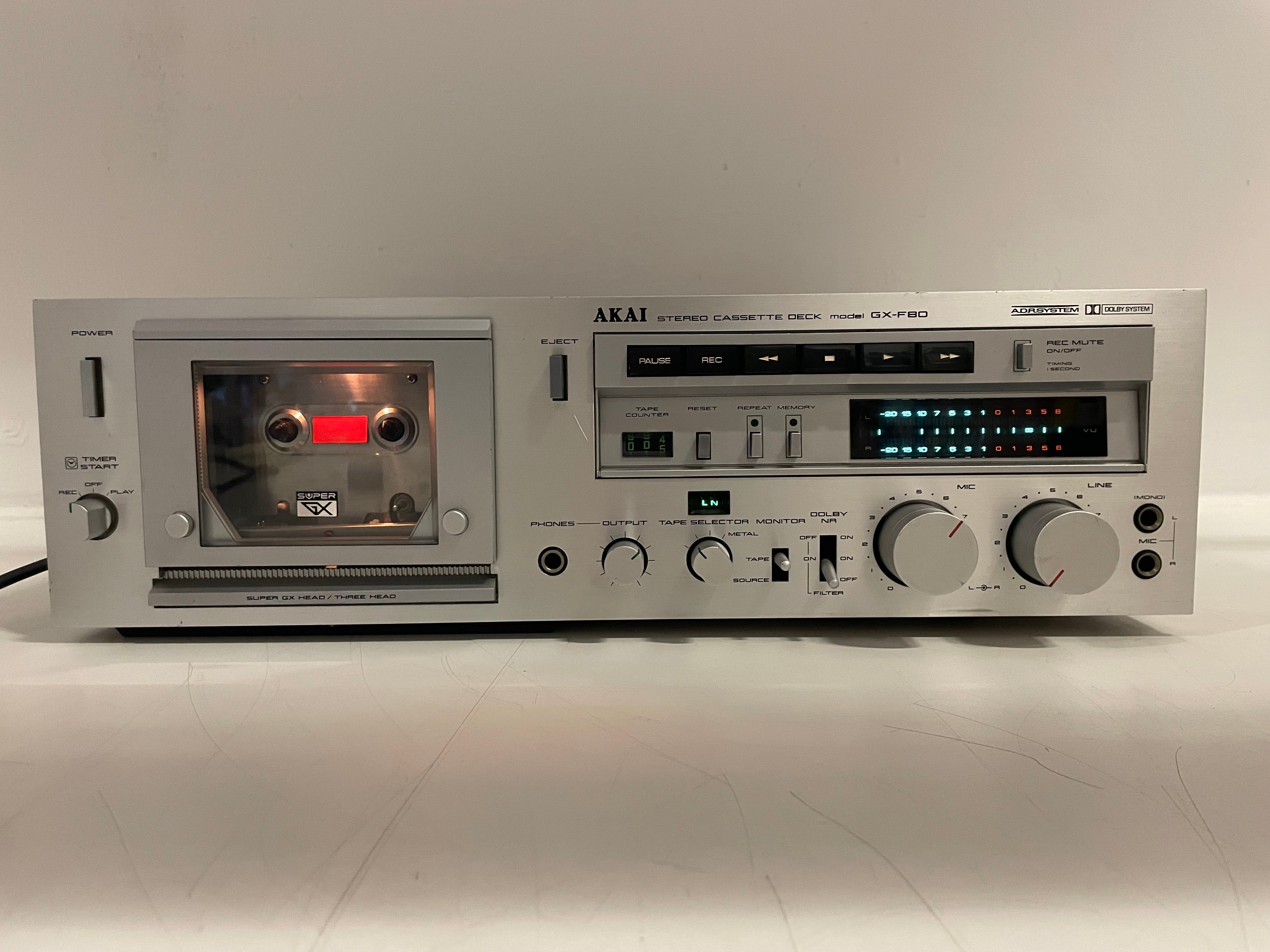 Akai - GX-F80 - Stereo Cassette Deck - GX-Head - 3-Head - Serviced