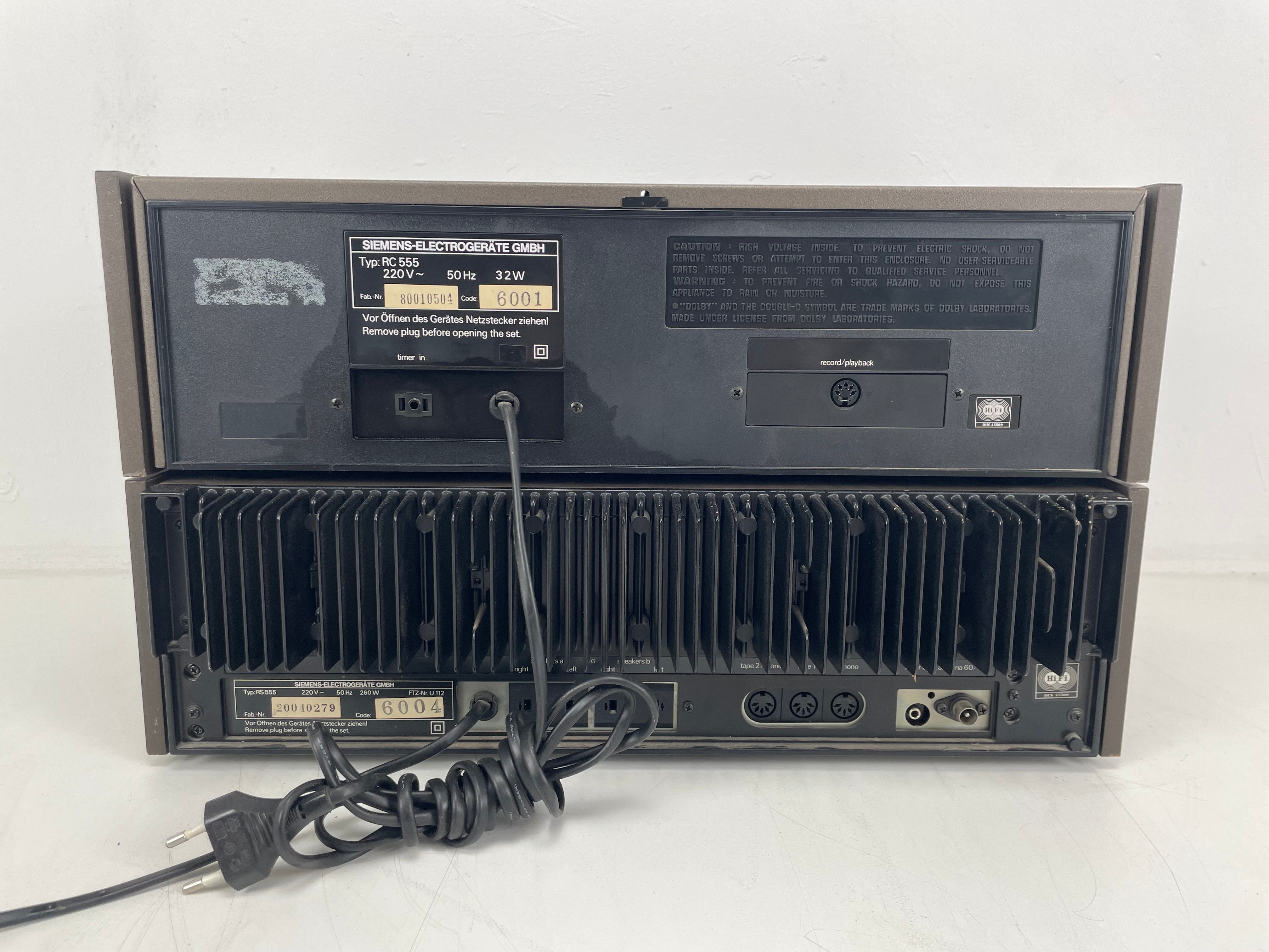 Siemens - RS555/RC555 - Digital syntheziser (FM/AM Receiver) / Electronic (Tape deck)