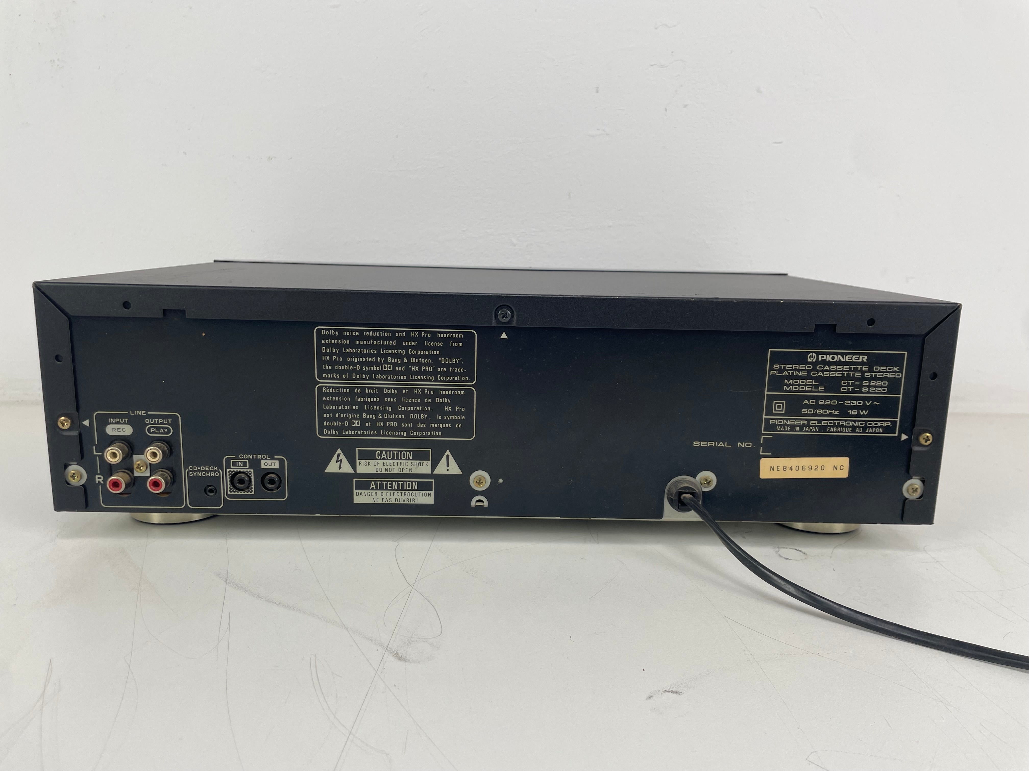 Pioneer - CTS220 - Stereo Cassette Deck - Serviced (New Belts)