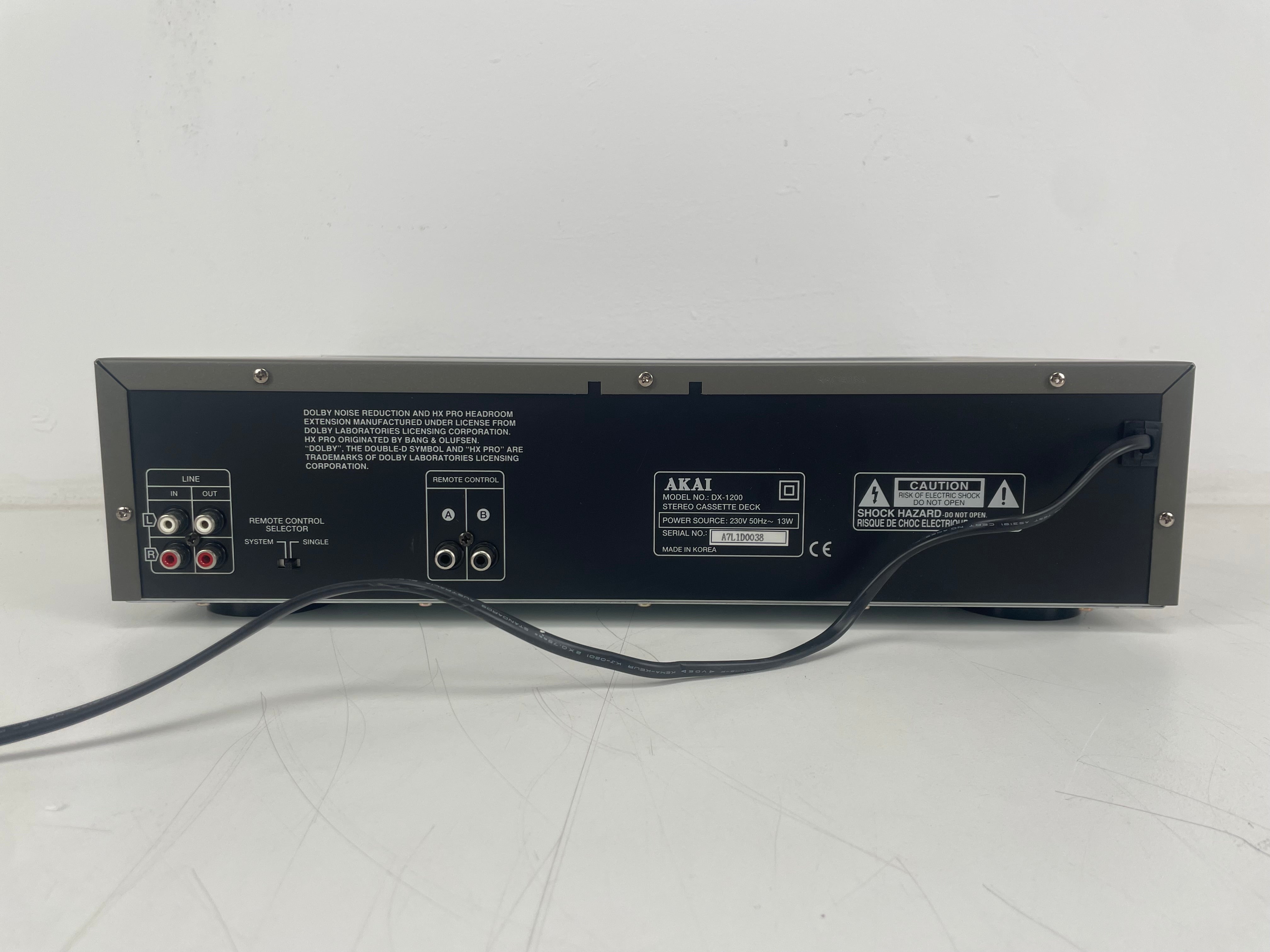 Akai - DX1200s - Cassette Deck - Inc. Manual/Original Box/Remote - As New