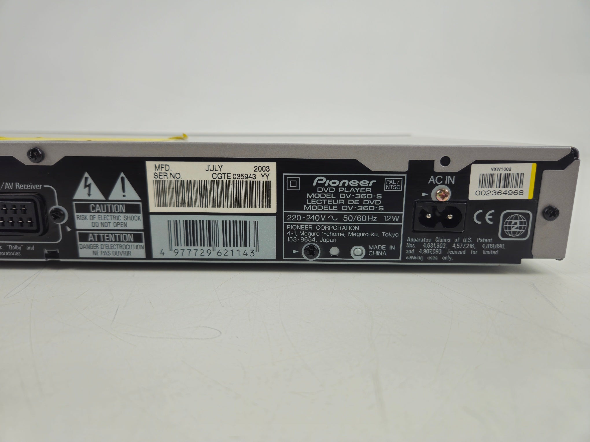 Pioneer - DV-360 - DVD Player - With Remote