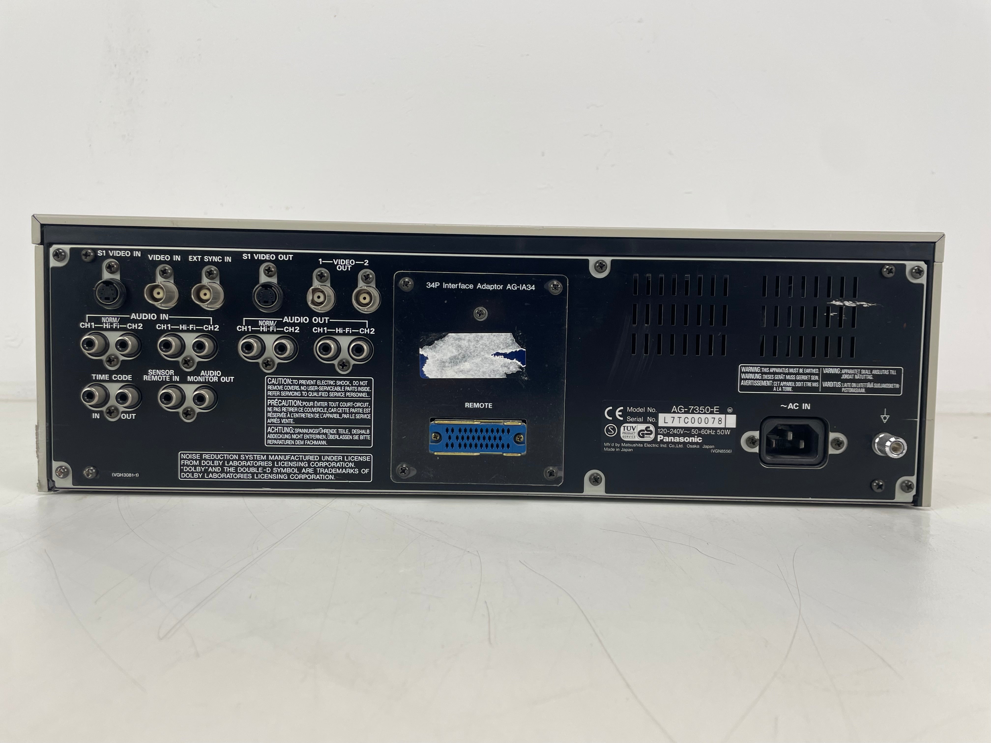 Panasonic - AG-7350 - SVHS - Video Cassette Recorder  - Fully Serviced