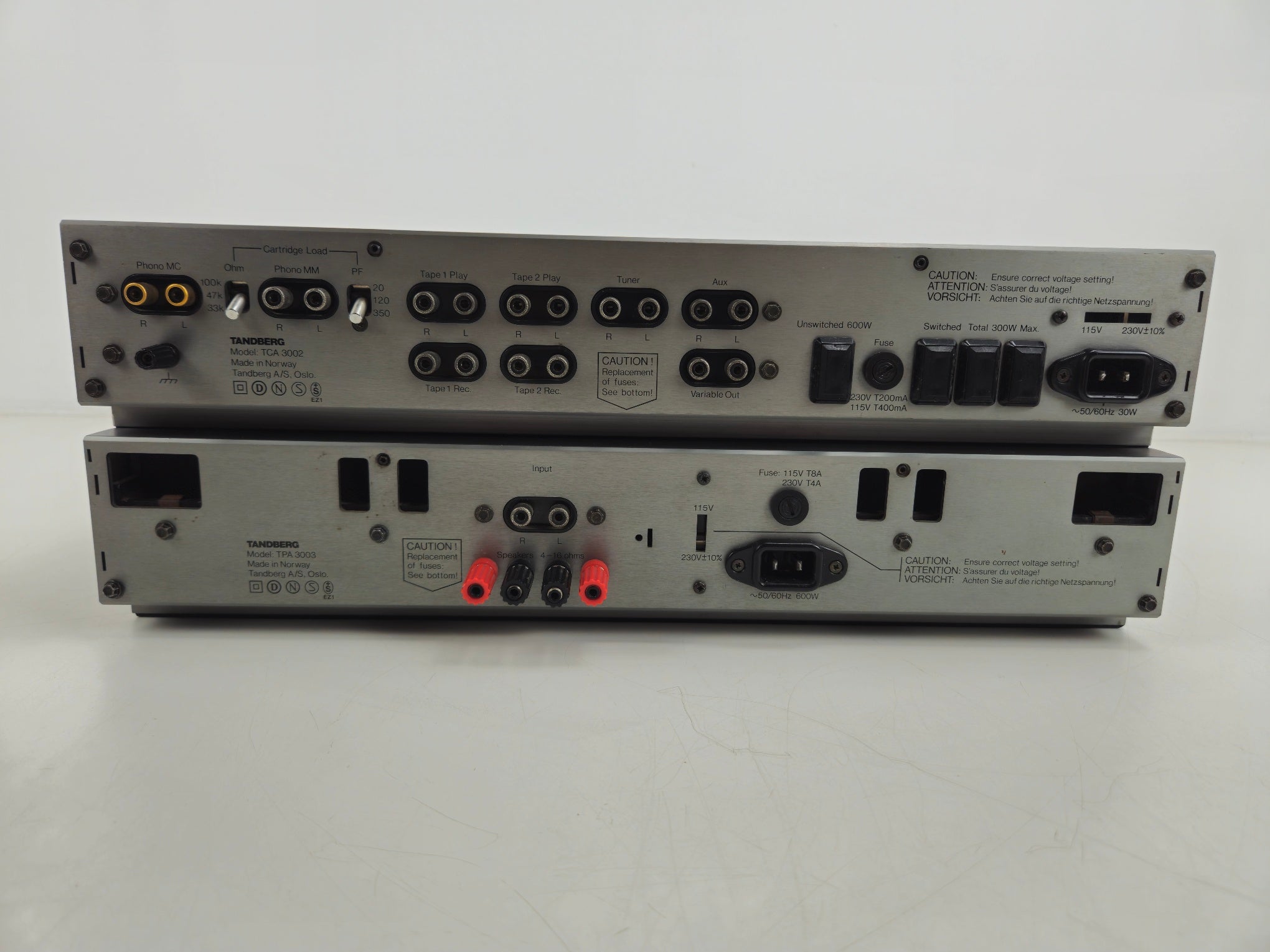 Tandberg - 3002 Control Amplifier - 3003 Power Amplifier - Set - Fully Serviced