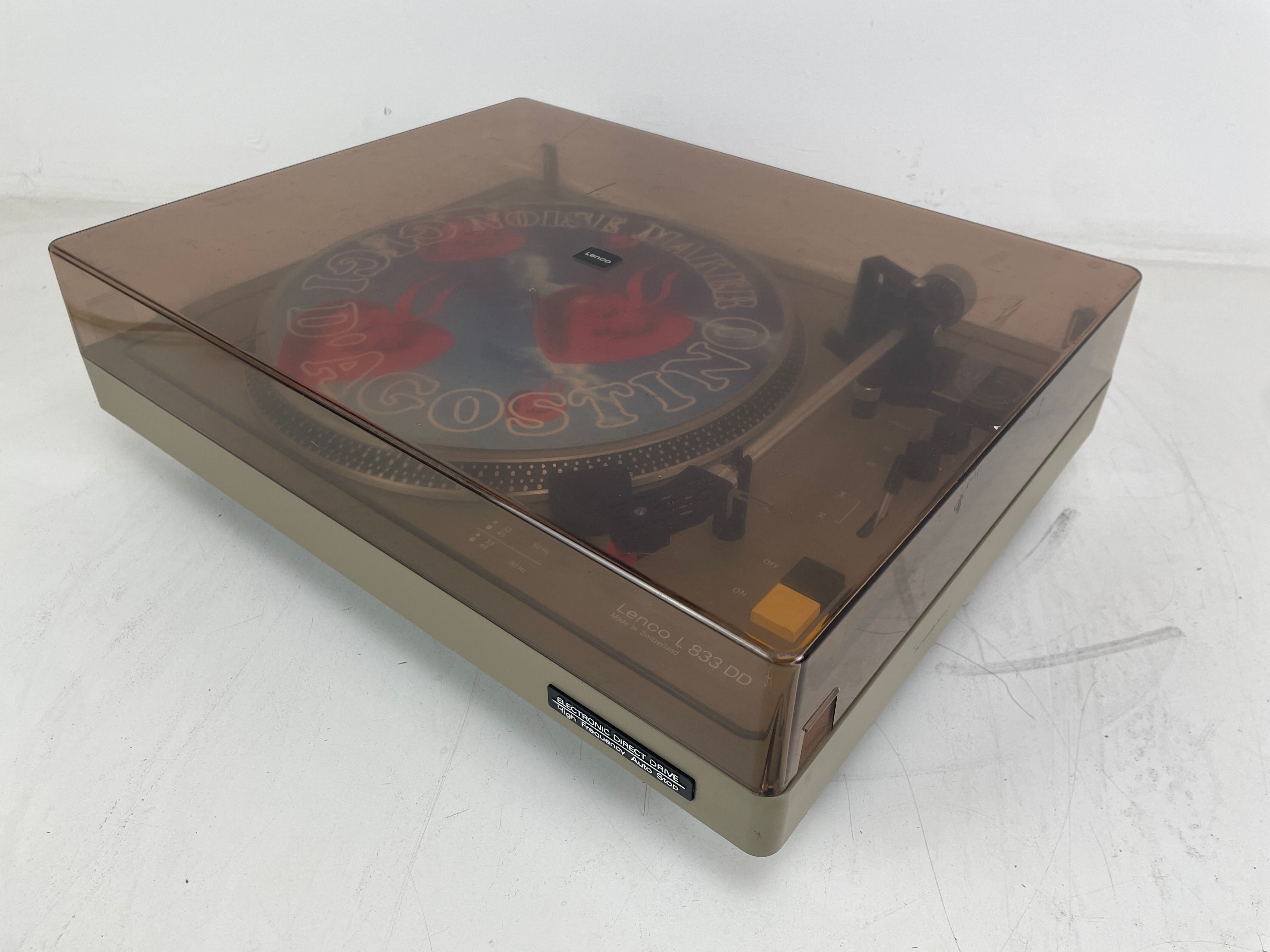 Lenco - L833D - Direct Drive Turntable - Lenco Stylus - Broken Dustcover/Strobe