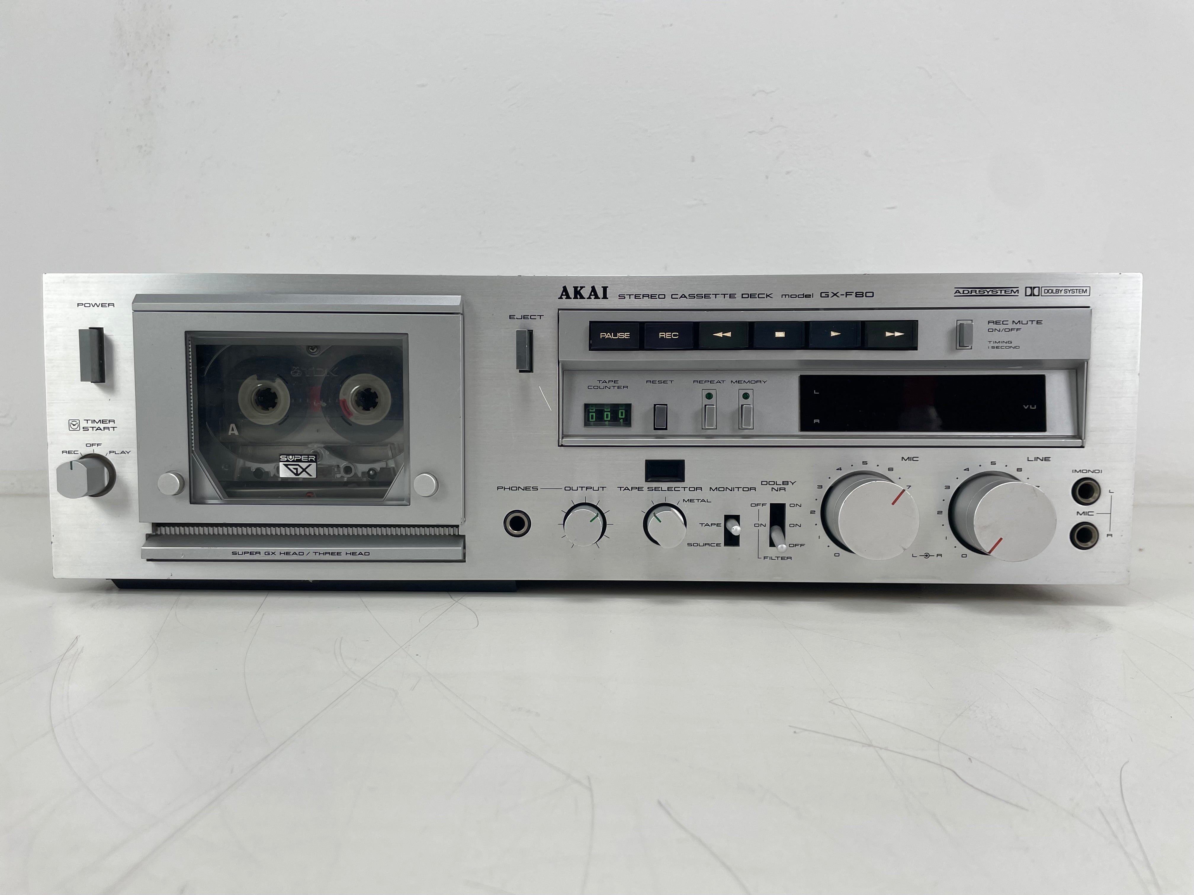 Akai - GX-F80 - Stereo Cassette Deck - GX-Head - 3-Head - Serviced