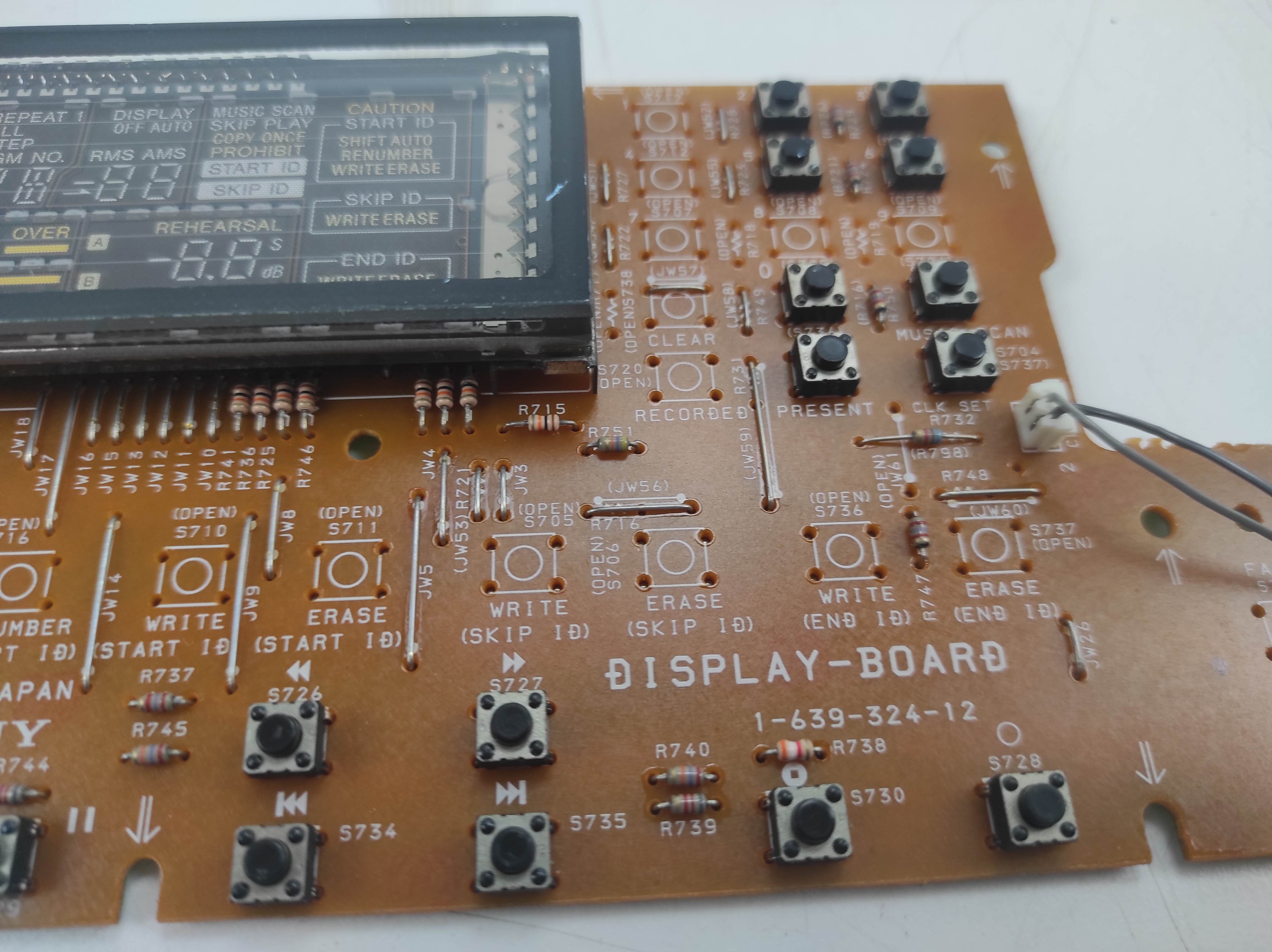SONY DTC-670 DAT recorder Display PCB working