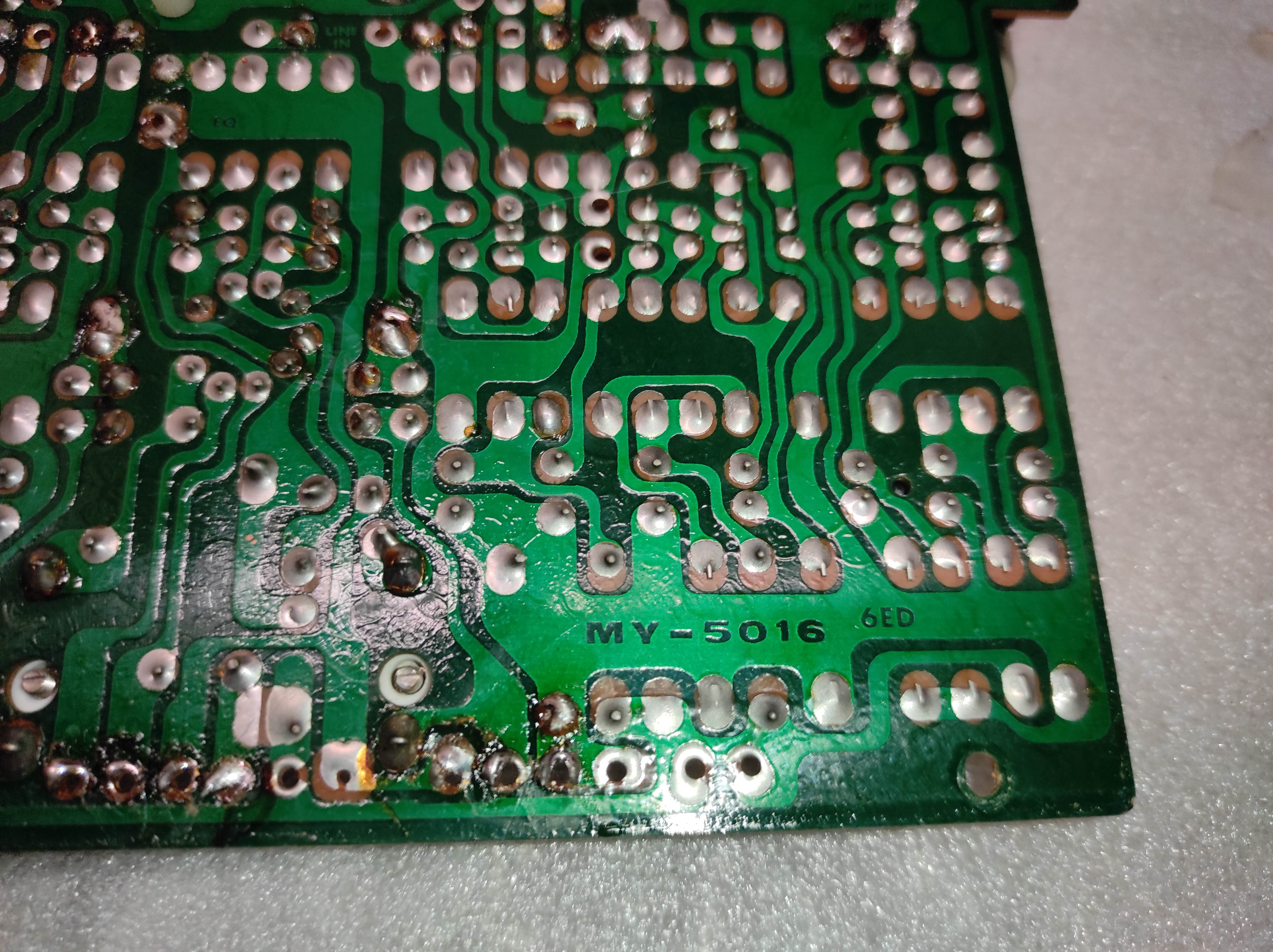 AKAI GX-230 PRE AMPLIFIER MIC LINE PCB potentiometer