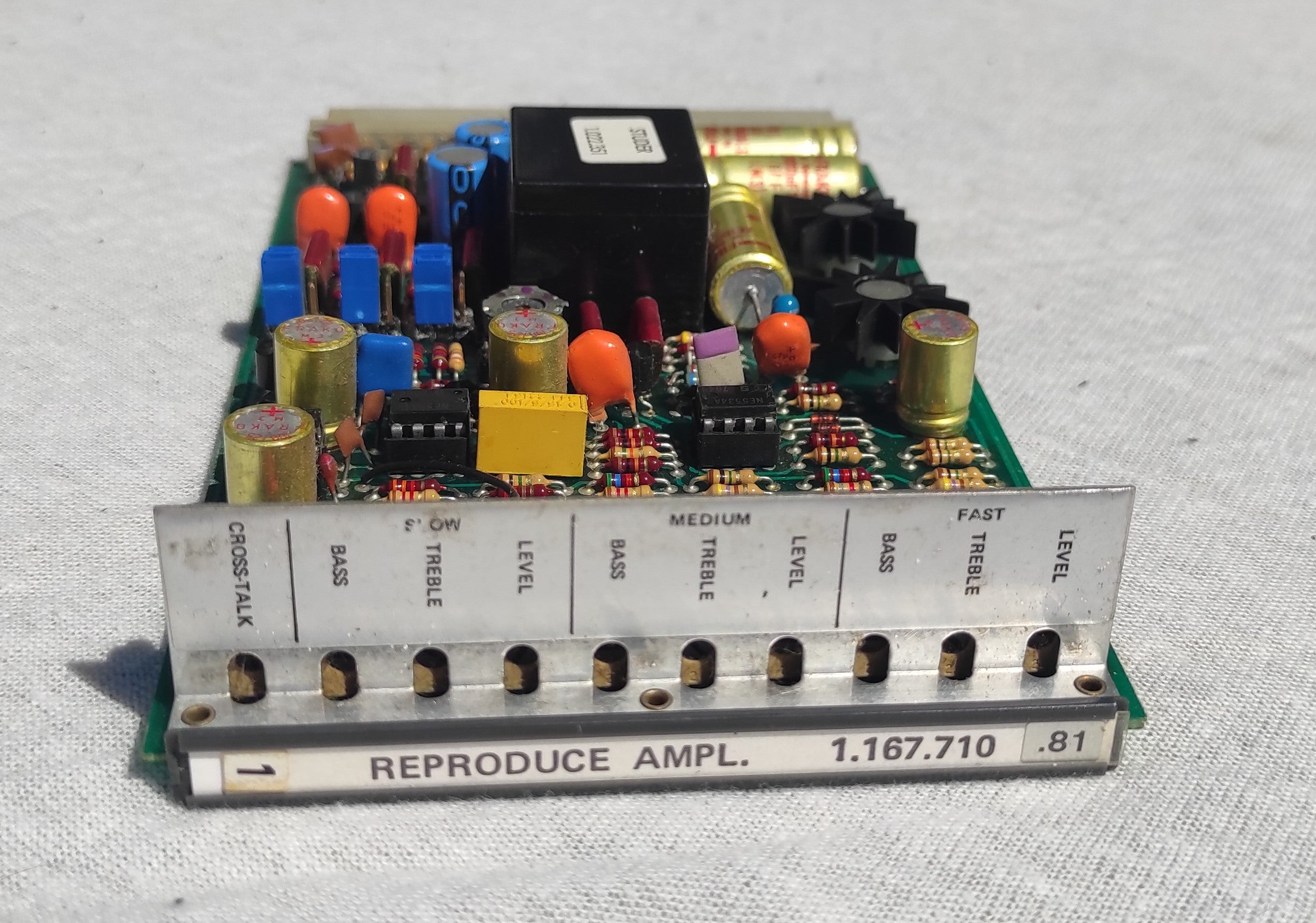 Studer ReVox B67 1.167.710-12 reproduce amplifier PCB not tested, traces of corrosion