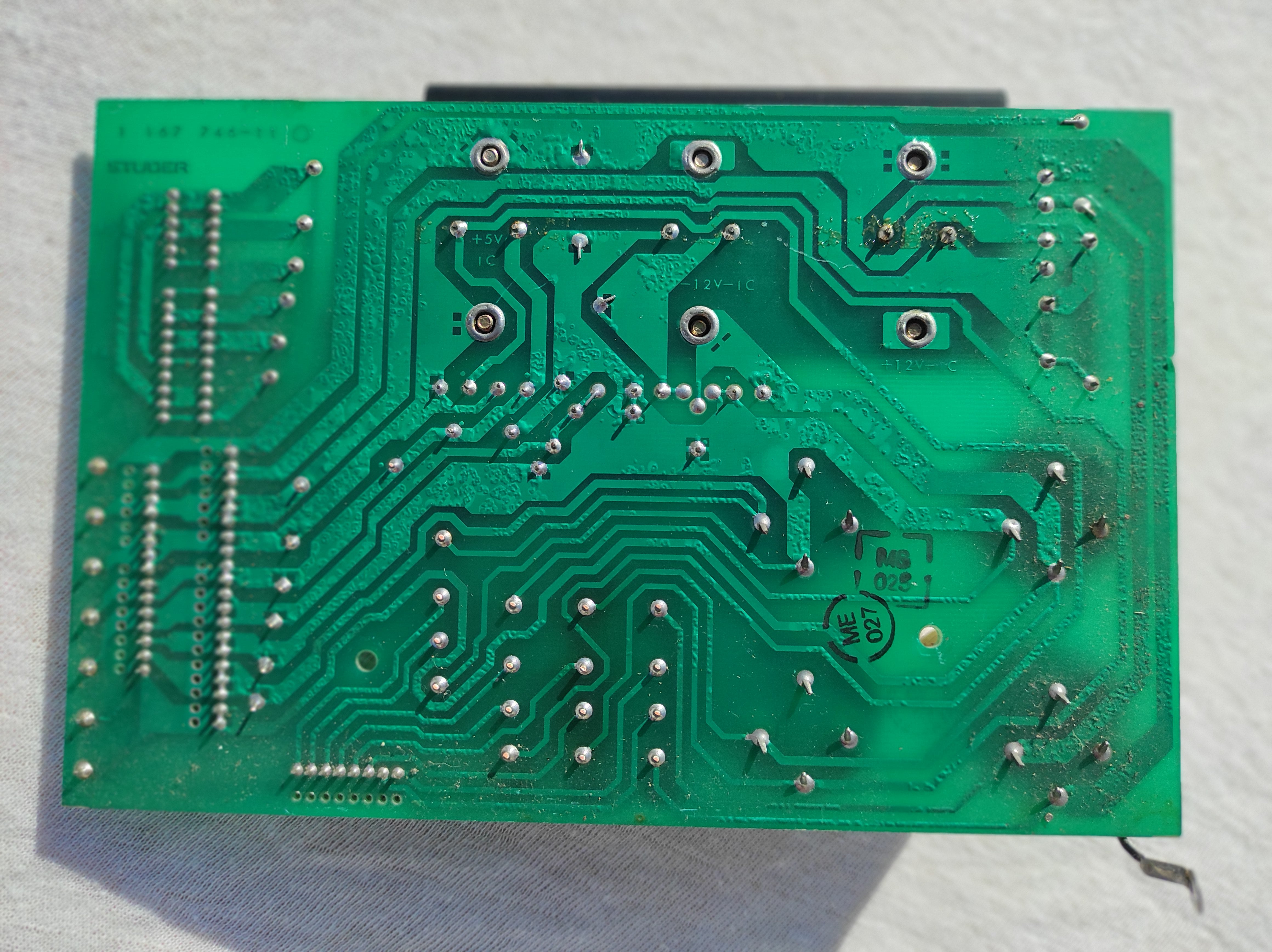 Studer ReVox B67 1.167.746-11 power supply PCB not tested, traces of corrosion #1